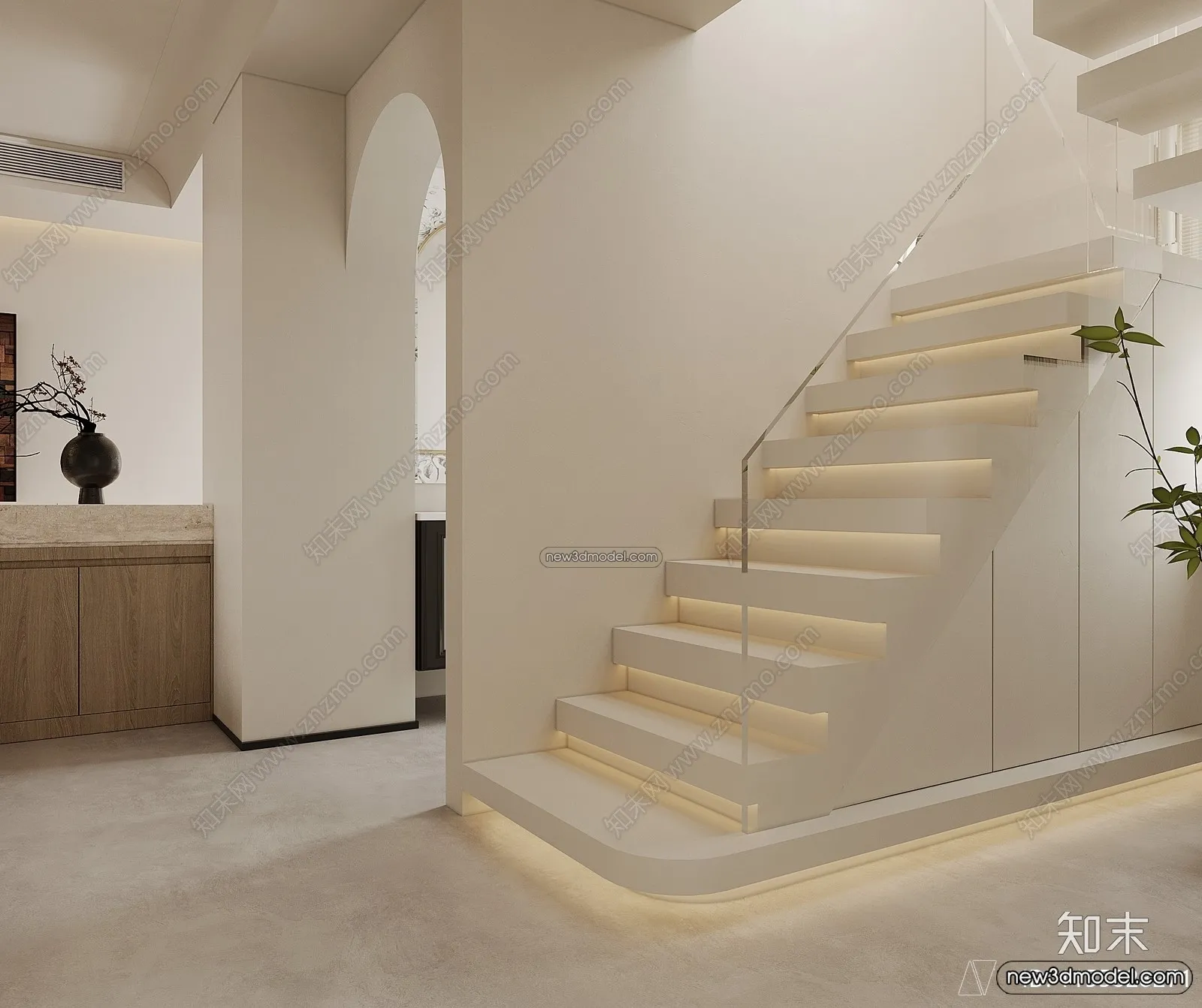 Staircase Decoration - 3D Interior Scene - 3D Models - 010