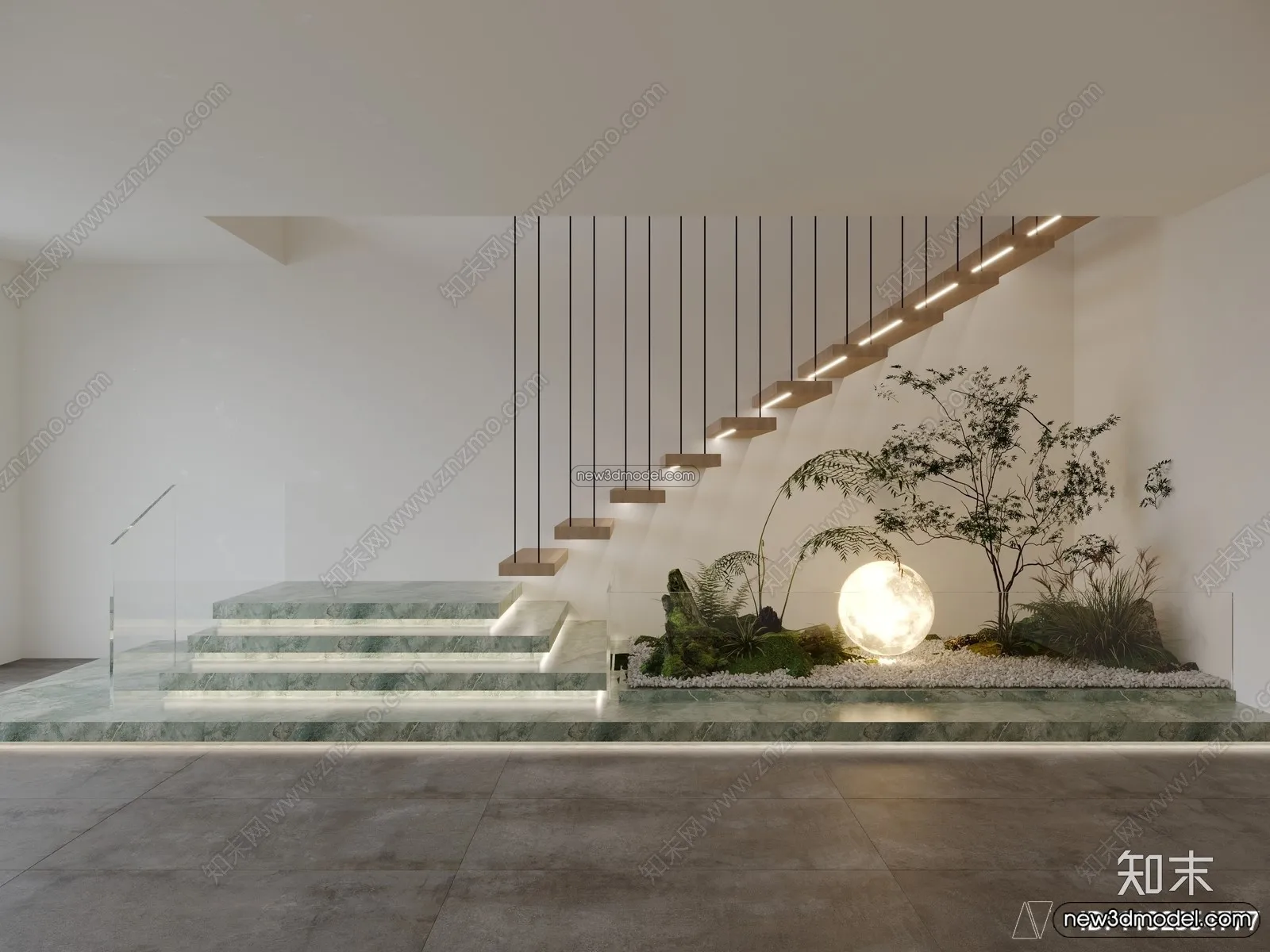 Staircase Decoration - 3D Interior Scene - 3D Models - 011