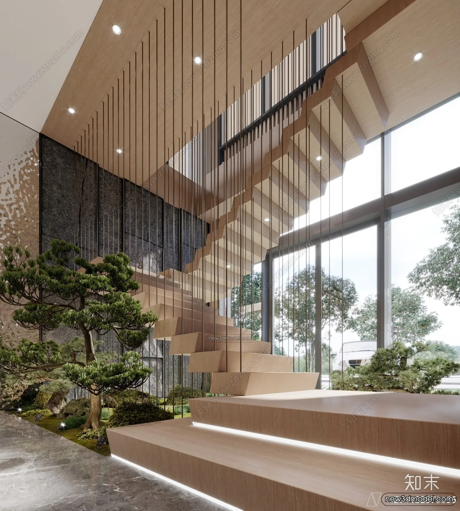 Staircase Decoration - 3D Interior Scene - 3D Models - 012