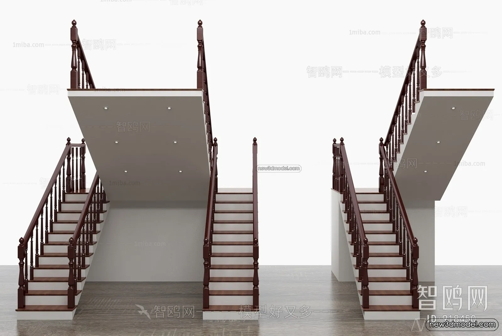 Staircase Decoration - 3D Interior Scene - 3D Models - 014
