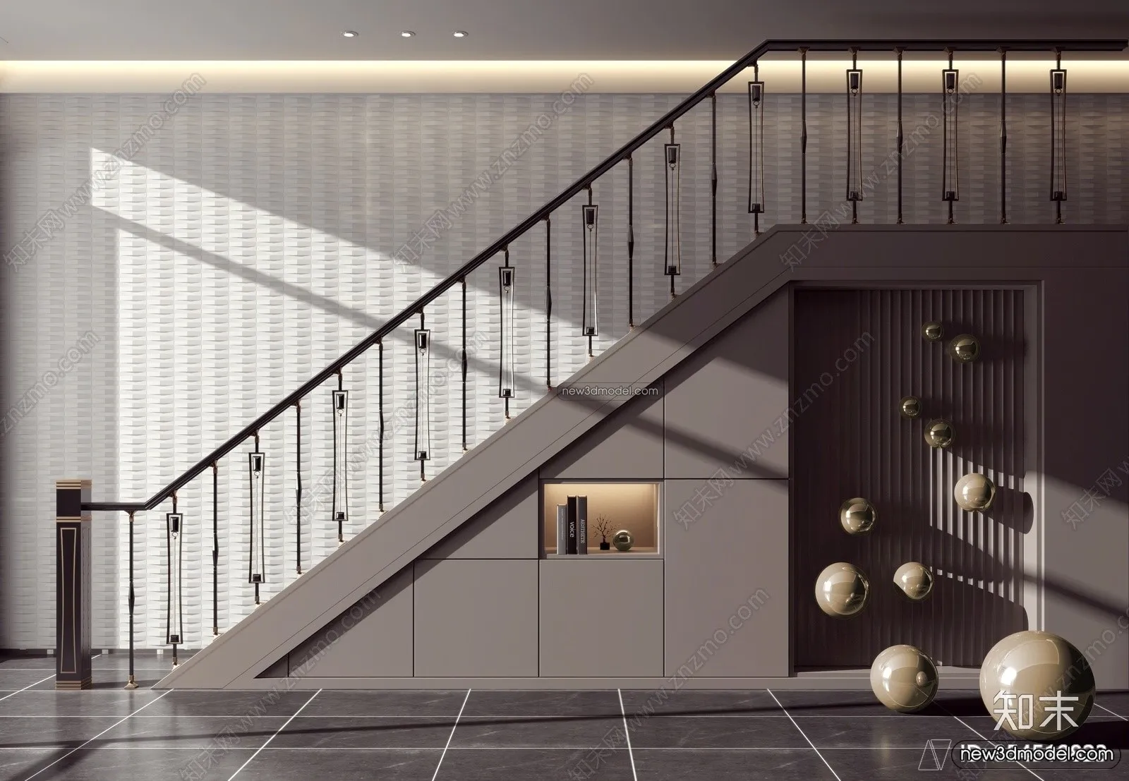 Staircase Decoration - 3D Interior Scene - 3D Models - 015