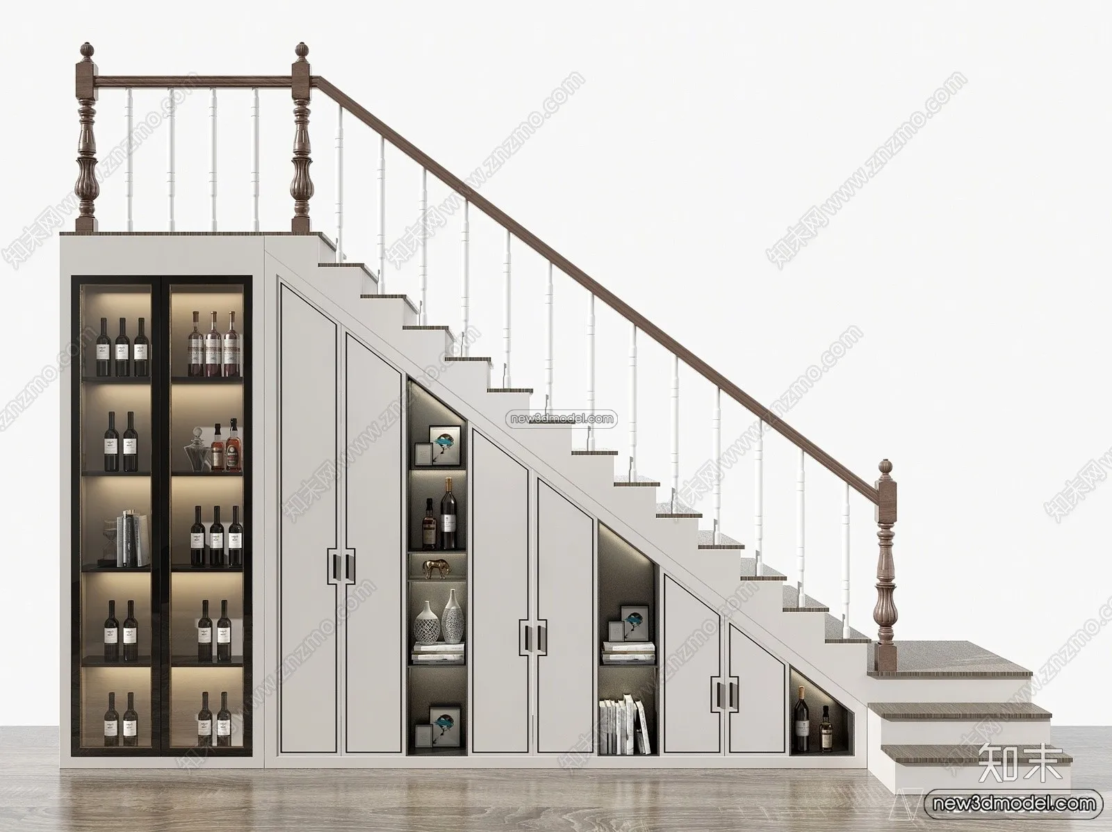Staircase Decoration - 3D Interior Scene - 3D Models - 019