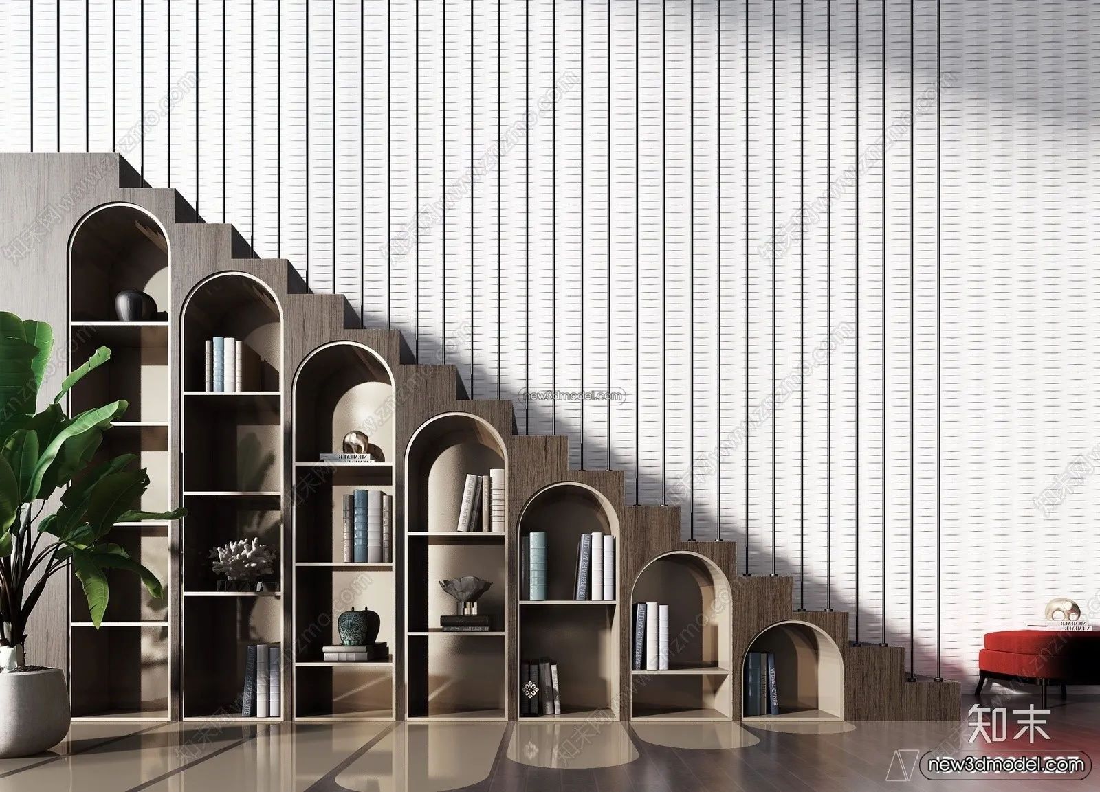 Staircase Decoration - 3D Interior Scene - 3D Models - 020