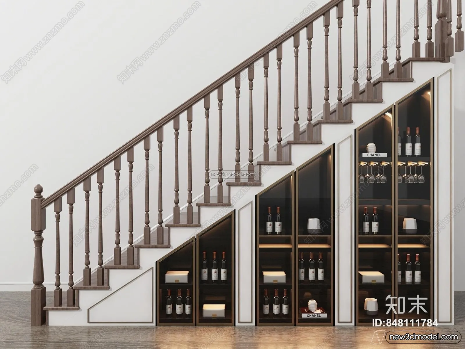 Staircase Decoration - 3D Interior Scene - 3D Models - 026