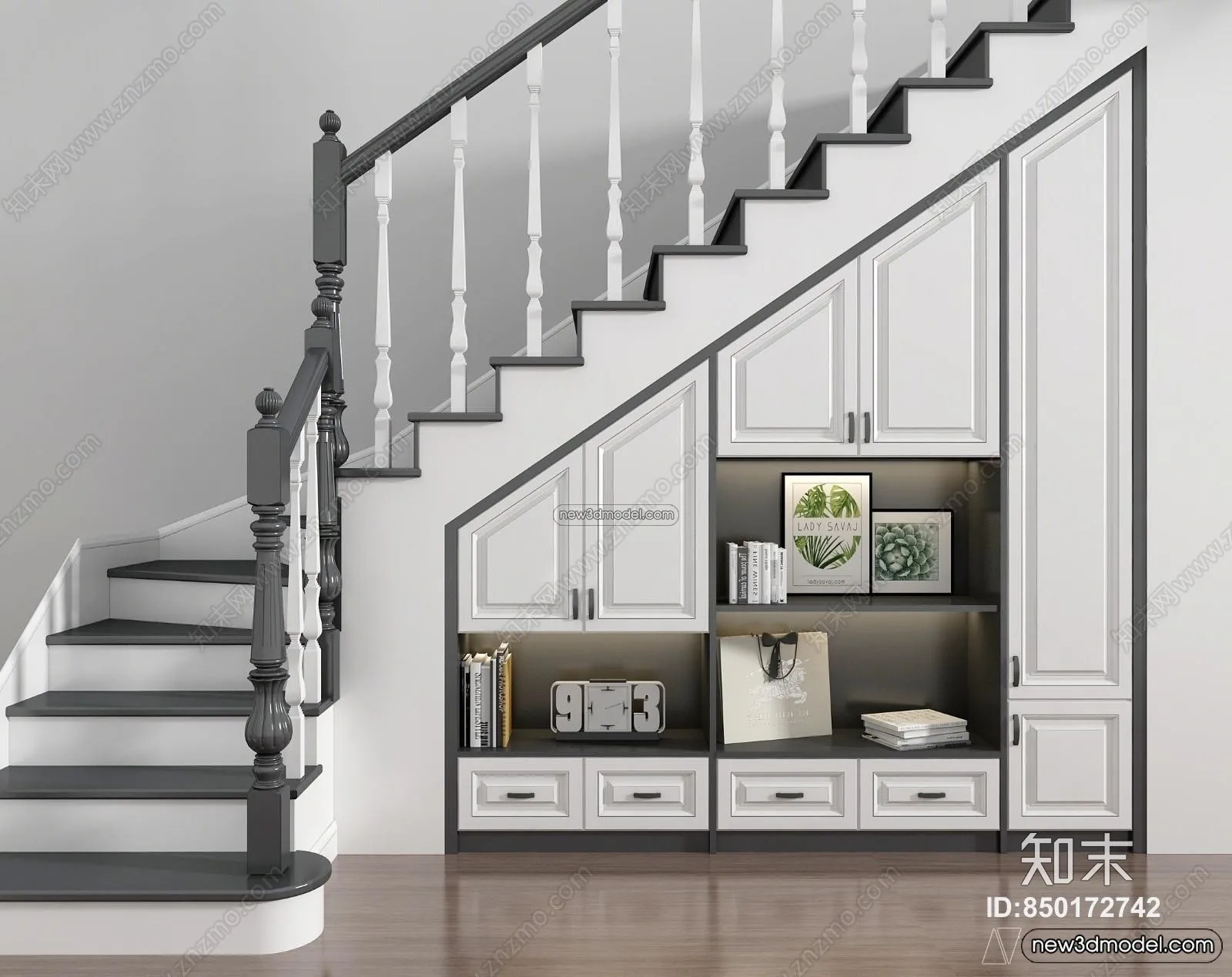 Staircase Decoration - 3D Interior Scene - 3D Models - 028
