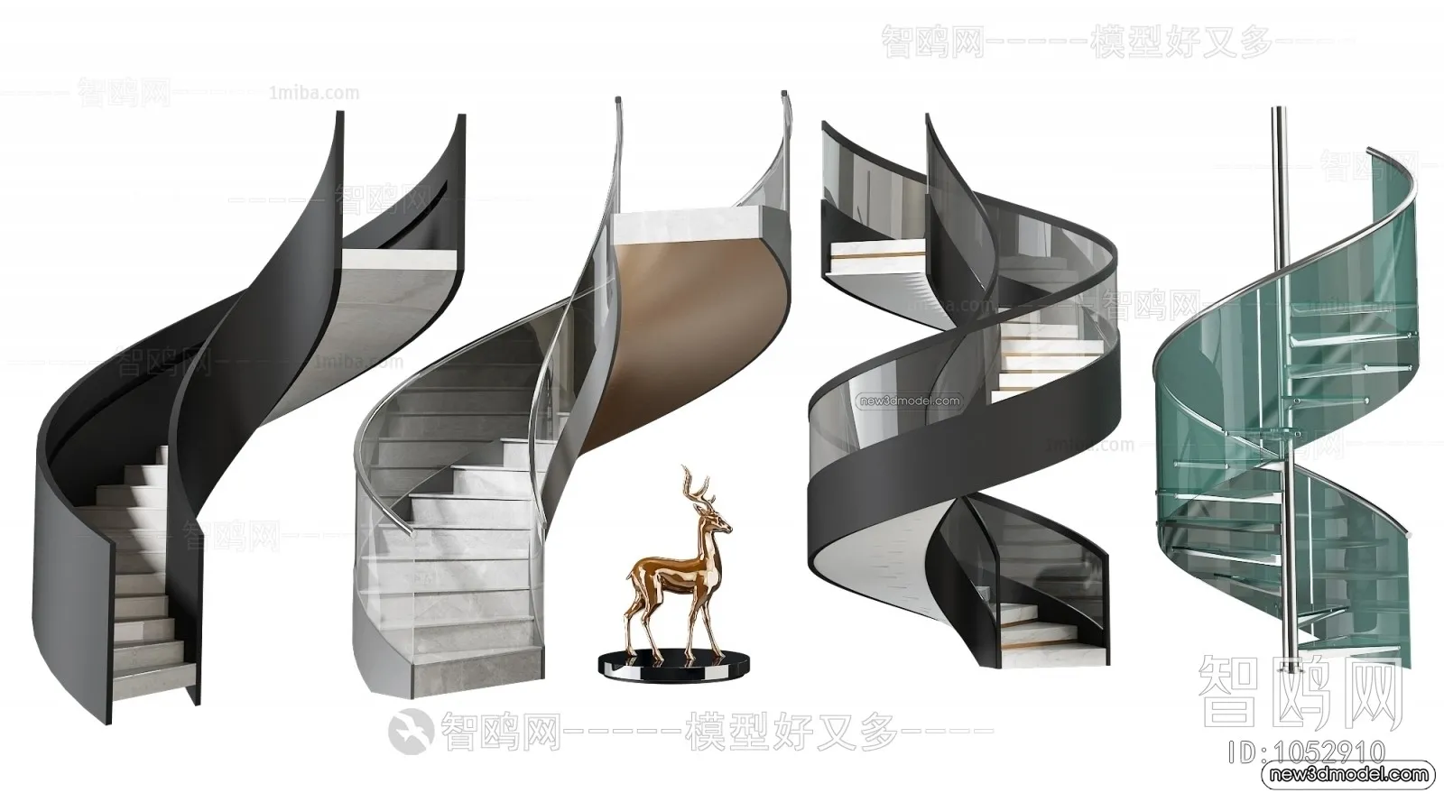 Staircase Decoration - 3D Interior Scene - 3D Models - 029
