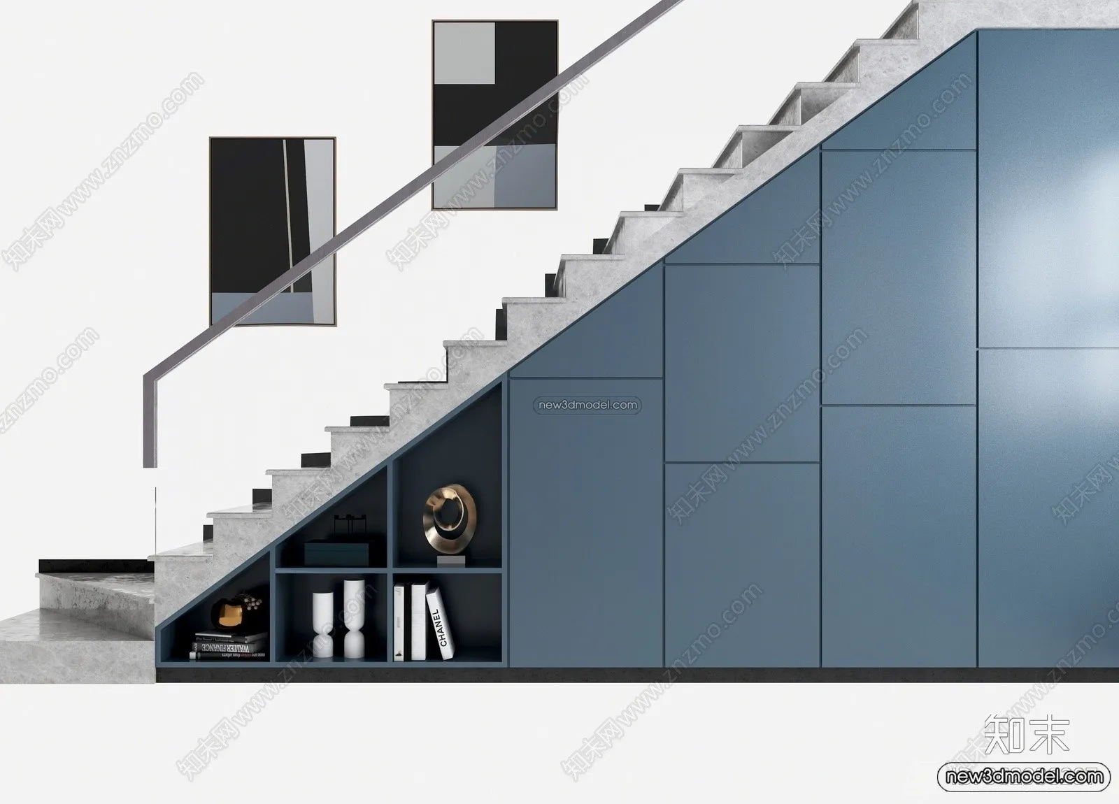 Staircase Decoration - 3D Interior Scene - 3D Models - 031