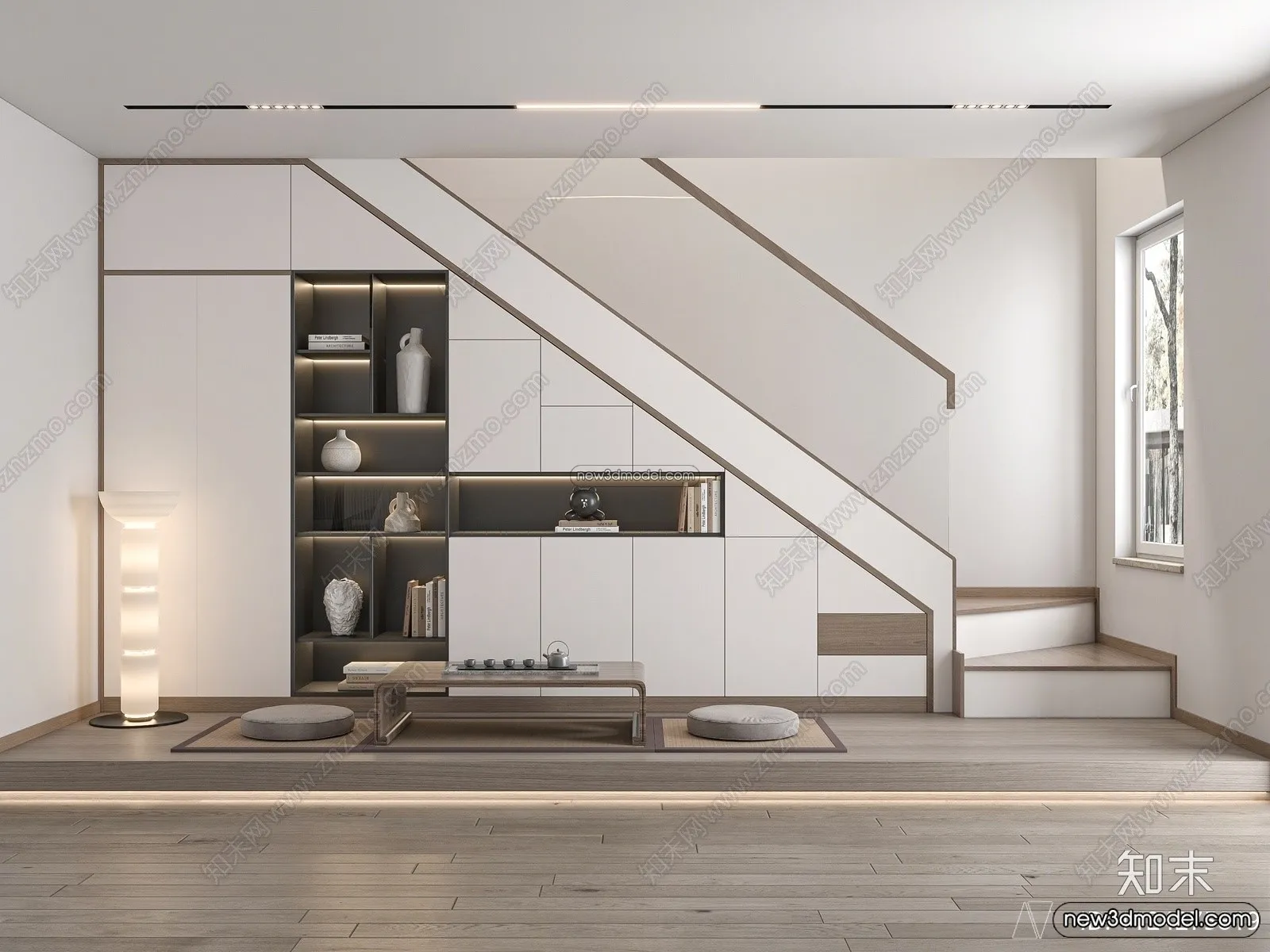 Staircase Decoration - 3D Interior Scene - 3D Models - 037