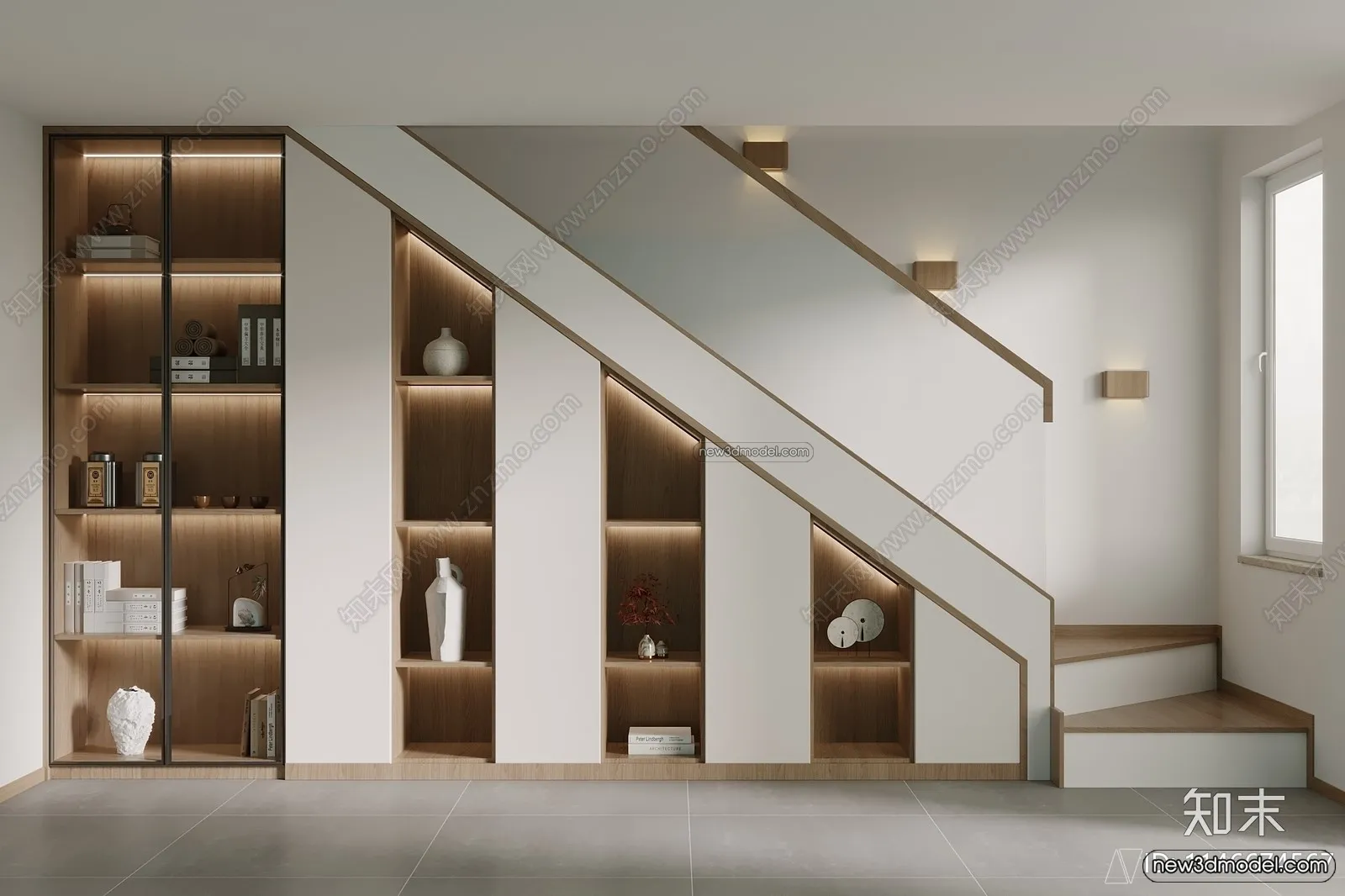 Staircase Decoration - 3D Interior Scene - 3D Models - 043