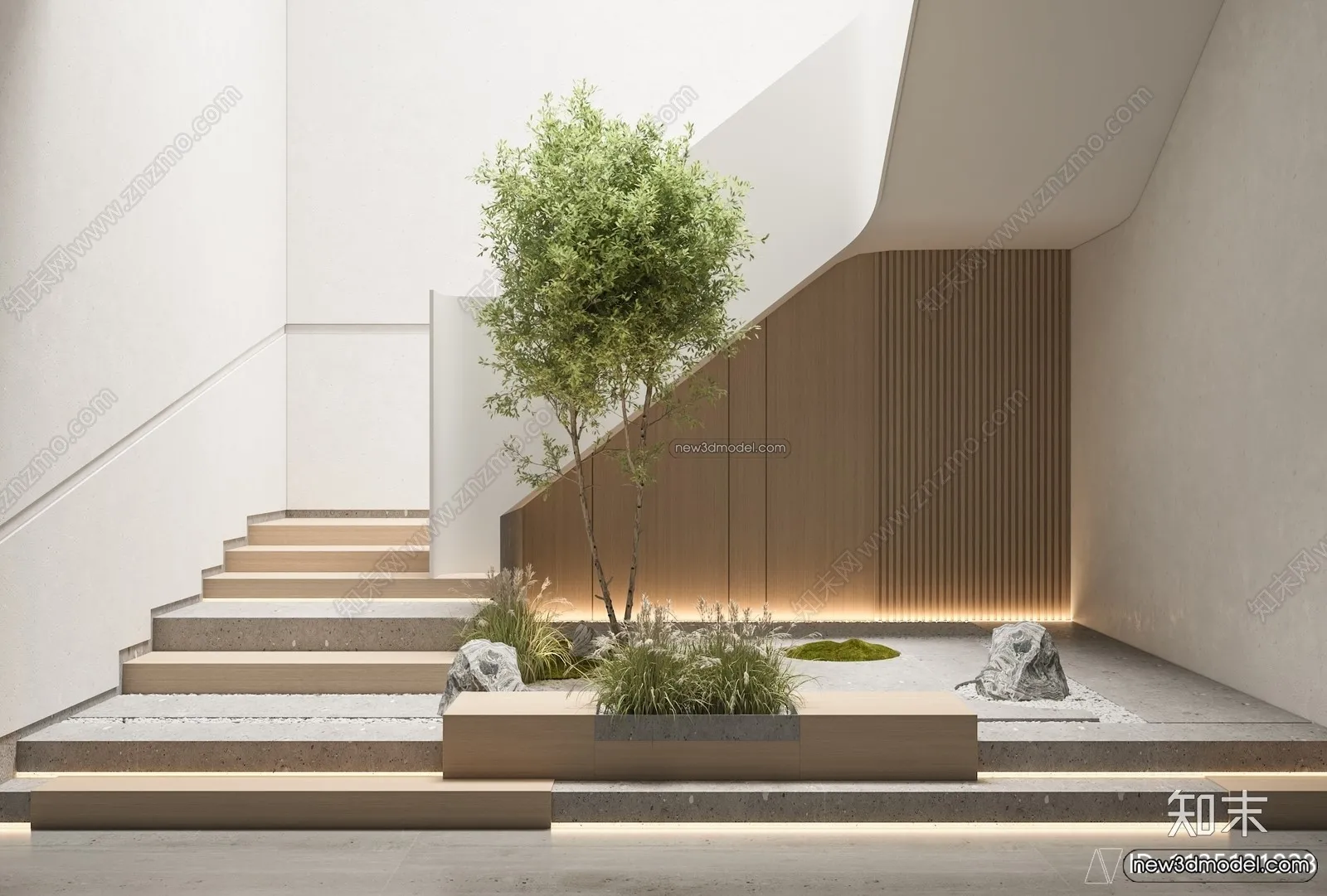 Staircase Decoration - 3D Interior Scene - 3D Models - 046