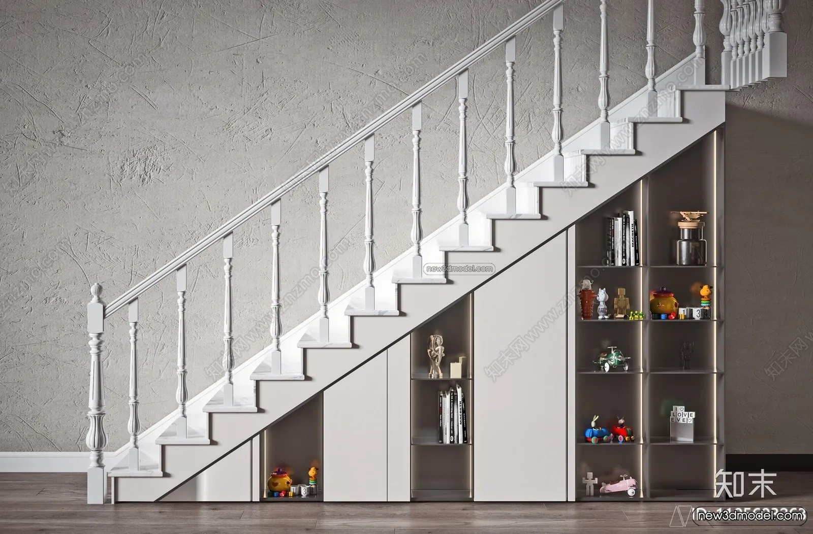 Staircase Decoration - 3D Interior Scene - 3D Models - 047