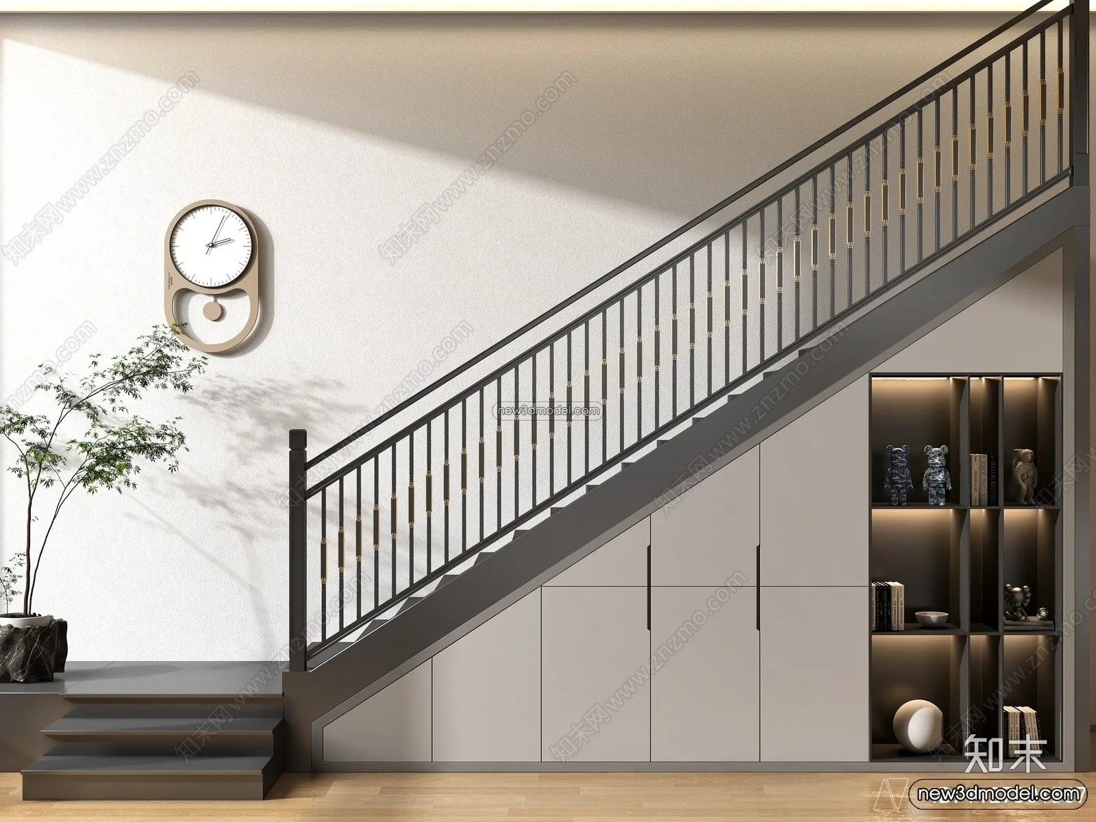 Staircase Decoration - 3D Interior Scene - 3D Models - 050