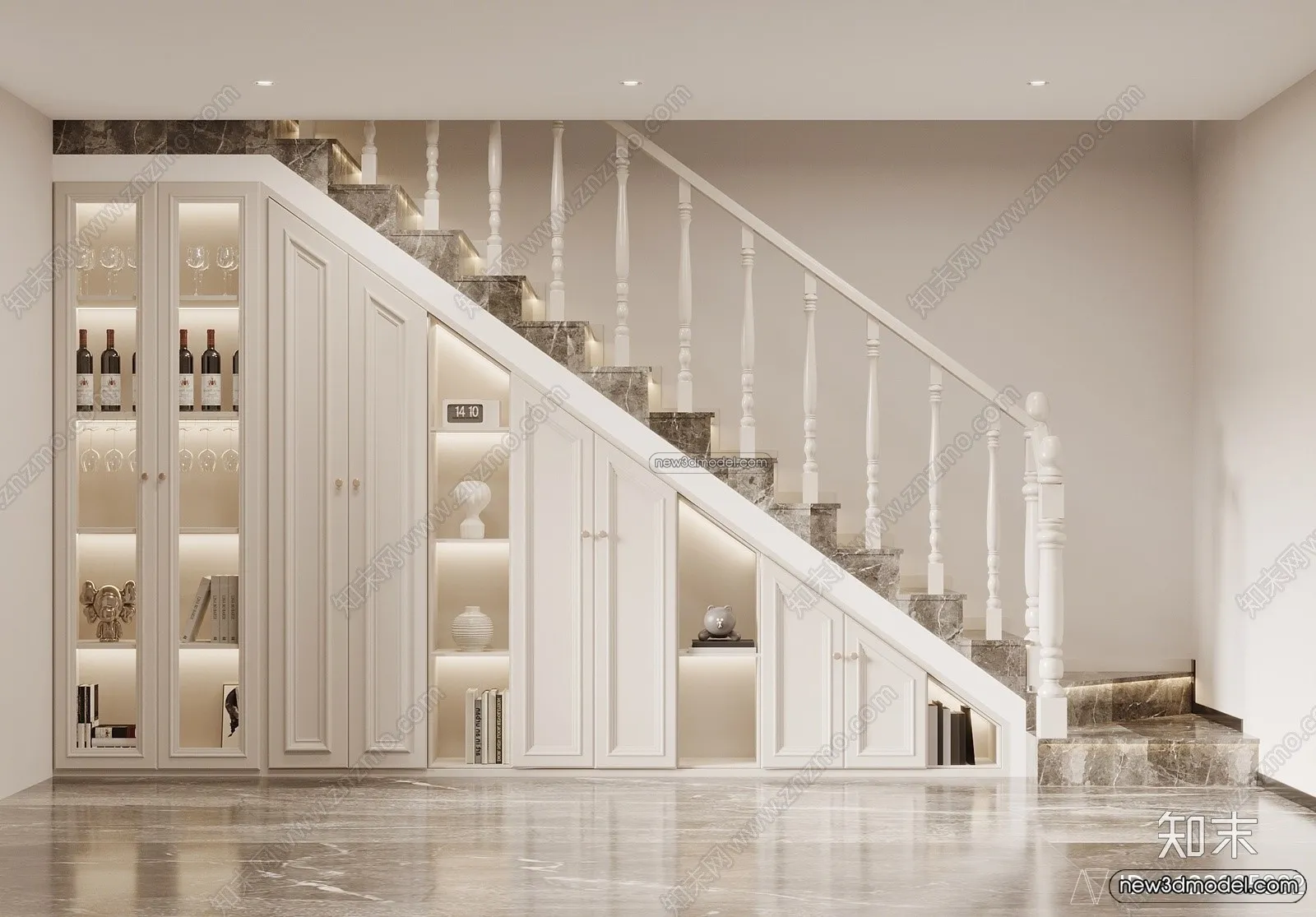 Staircase Decoration - 3D Interior Scene - 3D Models - 052