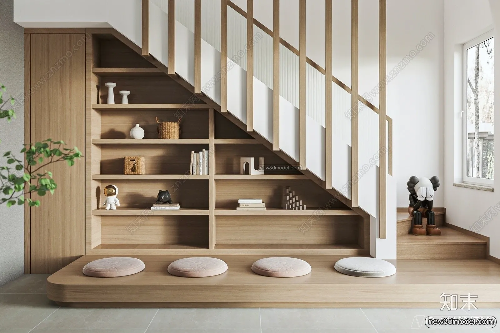 Staircase Decoration - 3D Interior Scene - 3D Models - 055