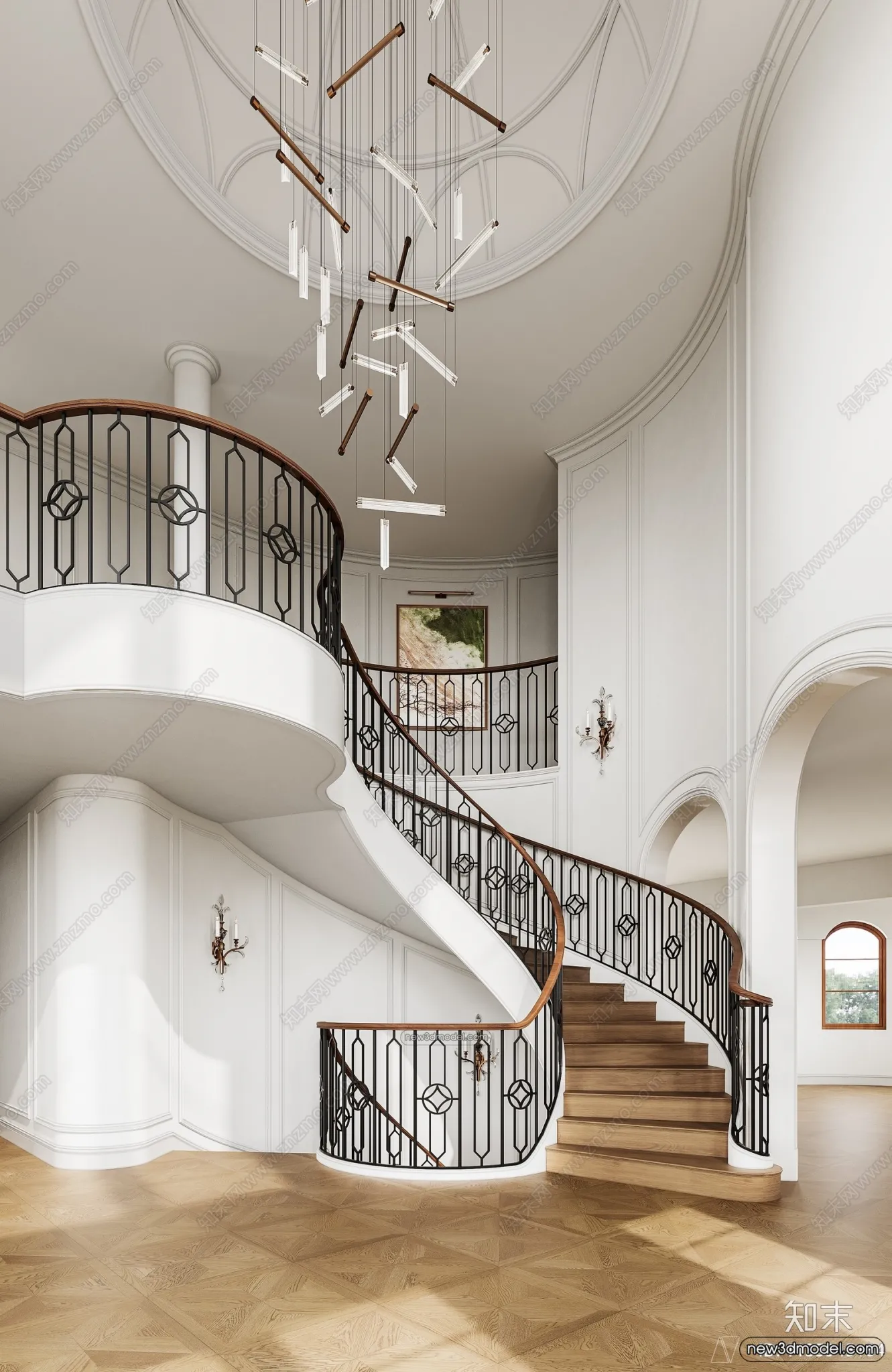 Staircase Decoration - 3D Interior Scene - 3D Models - 057