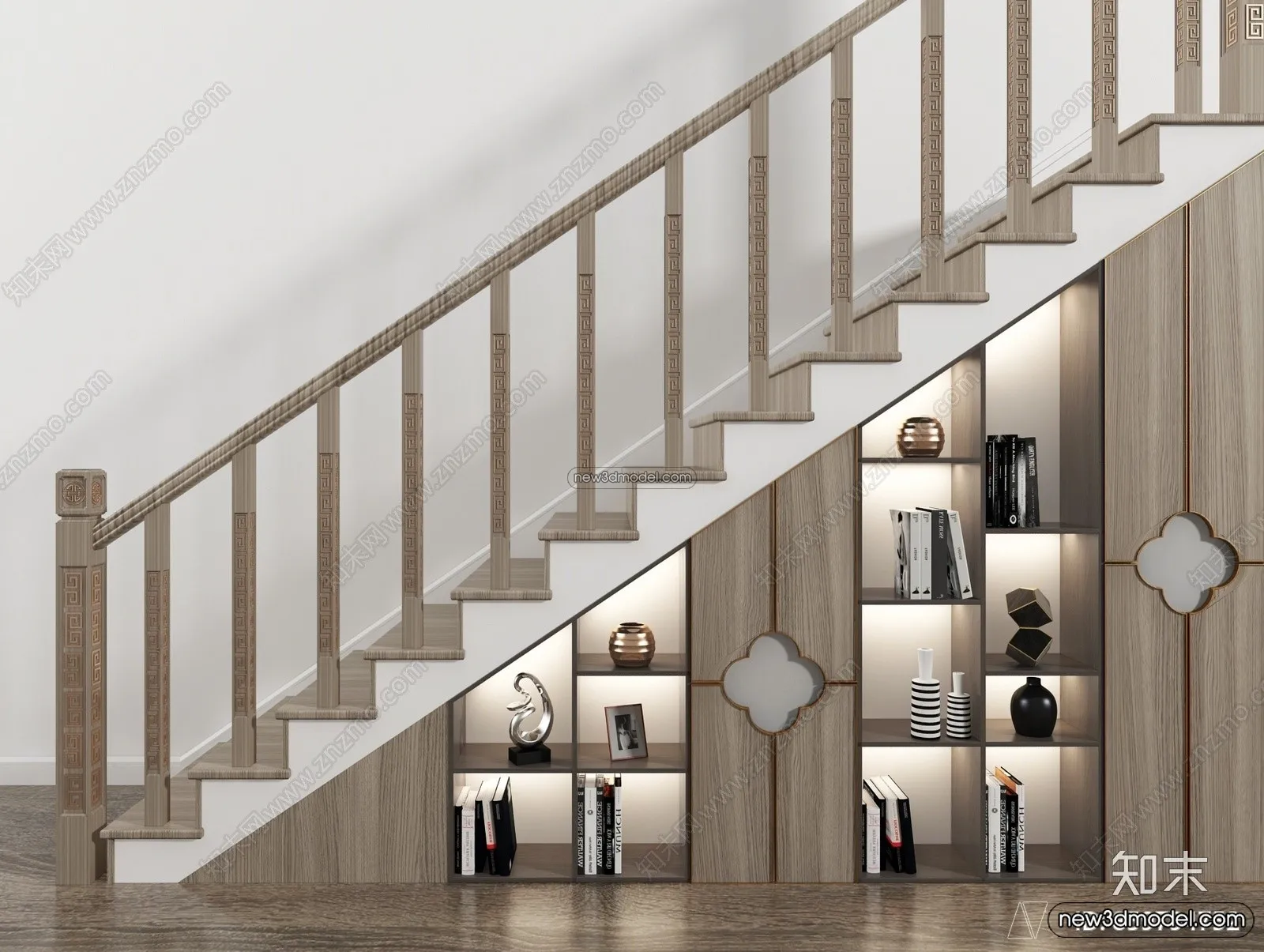 Staircase Decoration - 3D Interior Scene - 3D Models - 058
