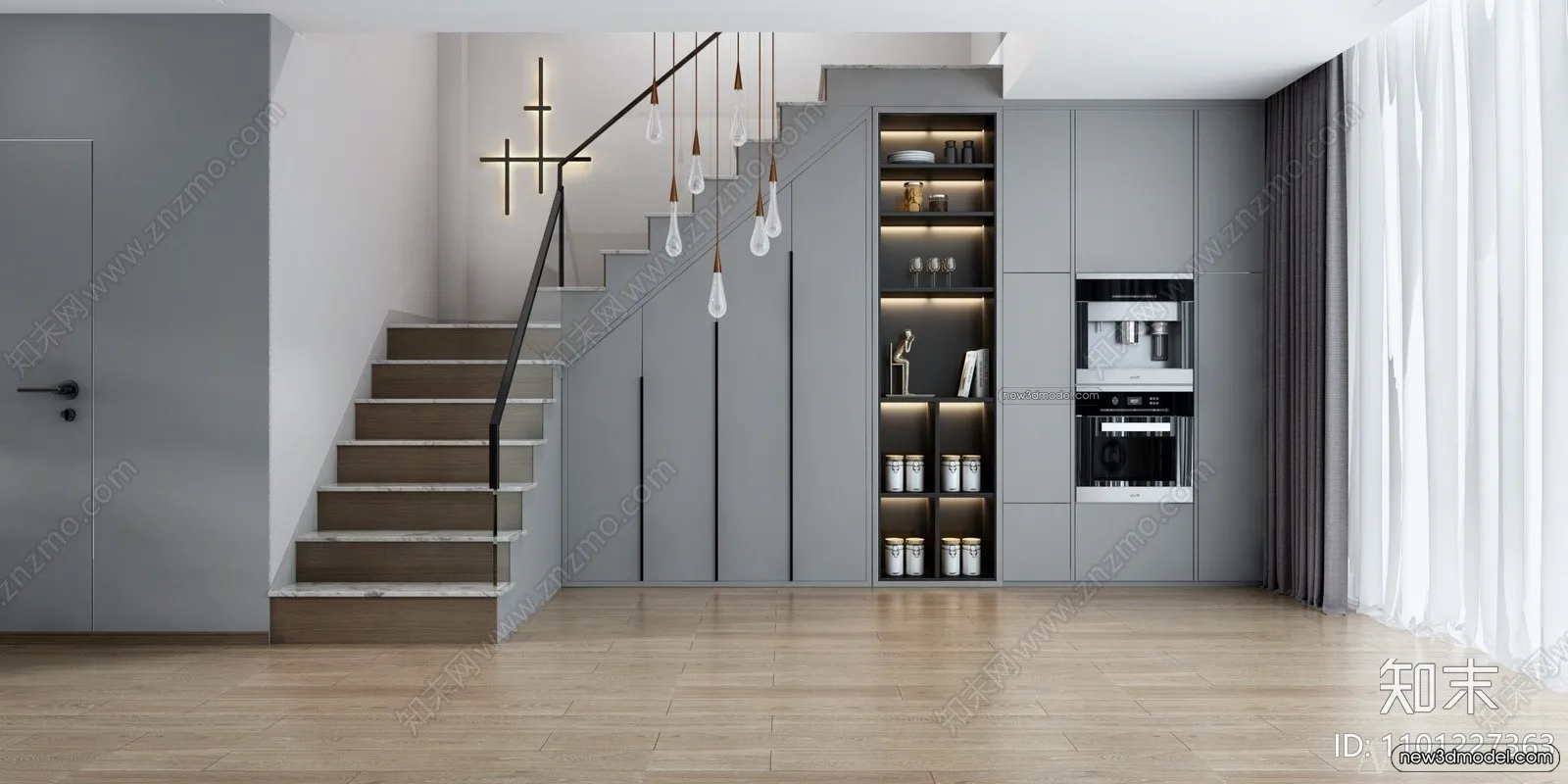 Staircase Decoration - 3D Interior Scene - 3D Models - 061