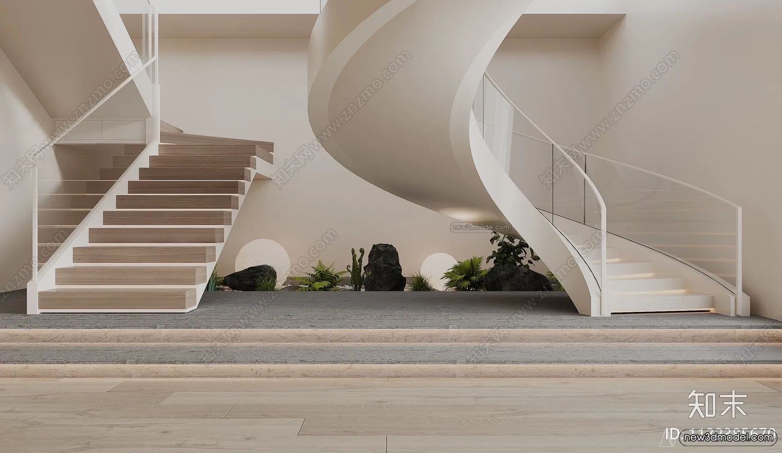 Staircase Decoration - 3D Interior Scene - 3D Models - 062