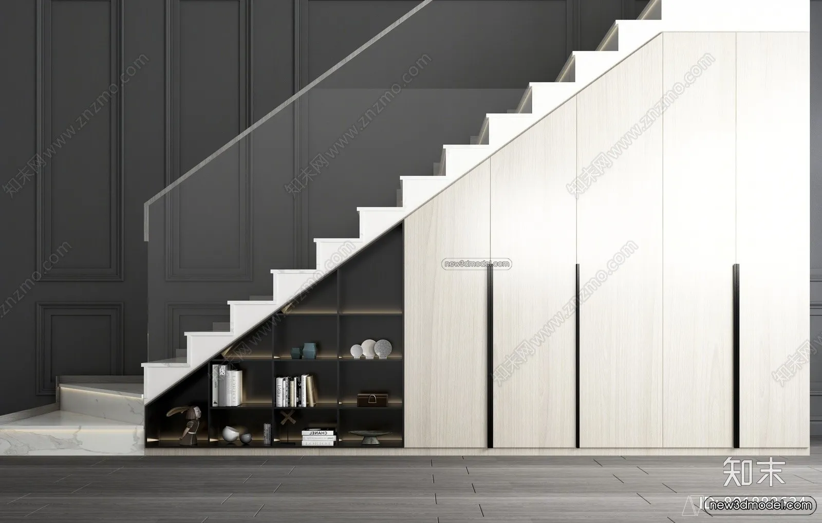 Staircase Decoration - 3D Interior Scene - 3D Models - 064