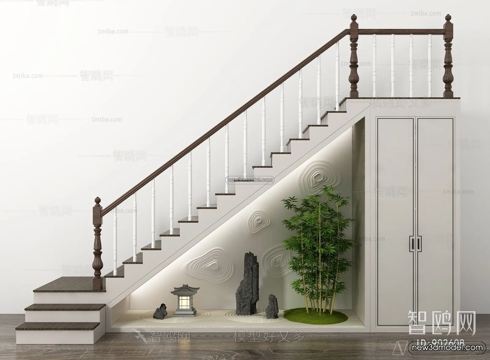 Staircase Decoration - 3D Interior Scene - 3D Models - 065