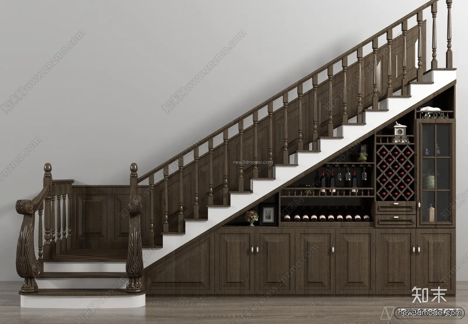 Staircase Decoration - 3D Interior Scene - 3D Models - 069