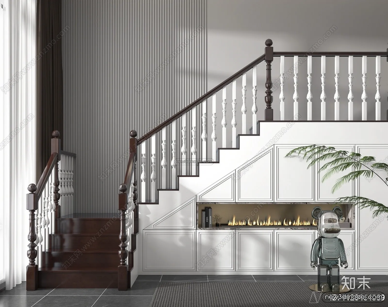 Staircase Decoration - 3D Interior Scene - 3D Models - 071