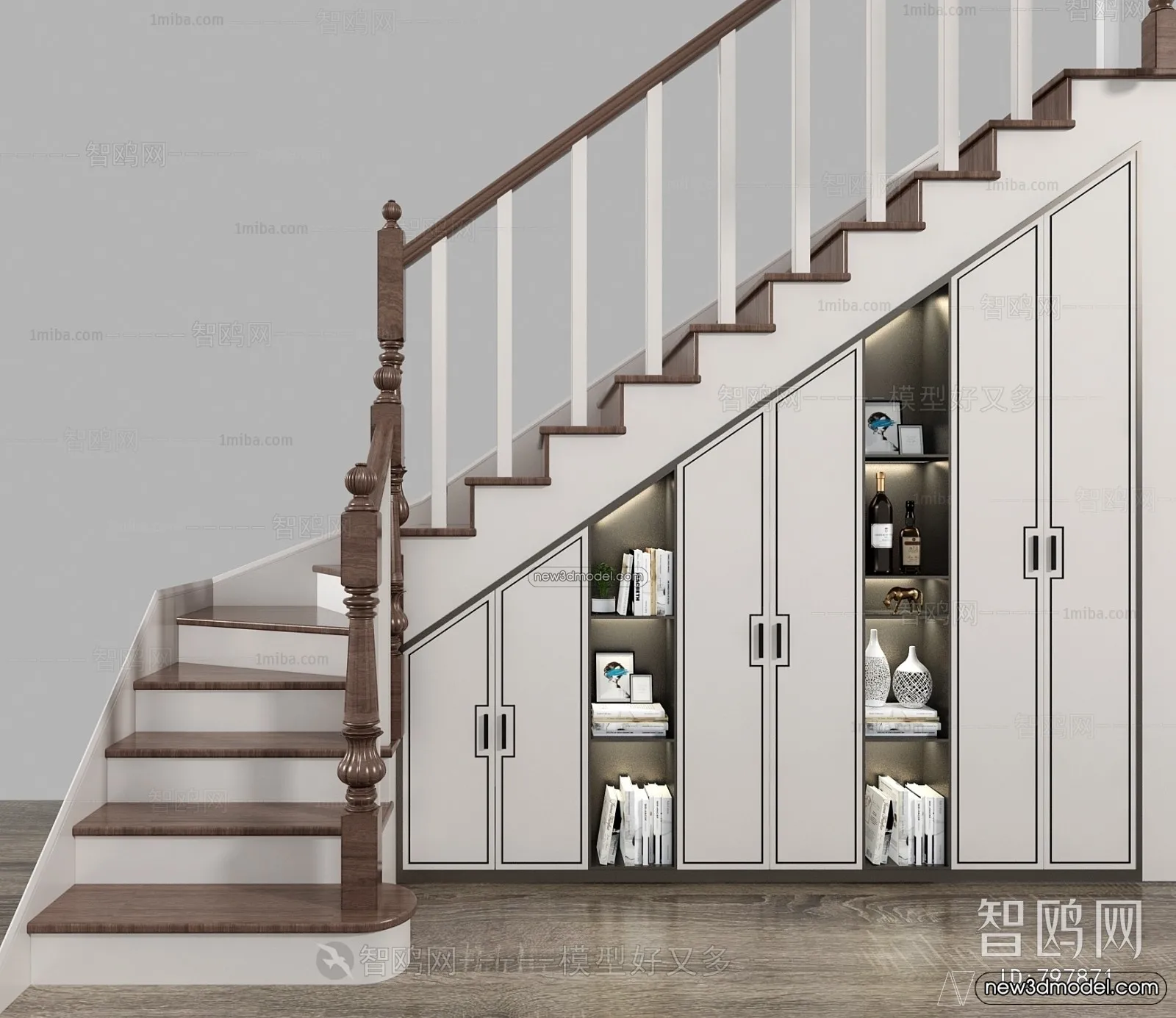 Staircase Decoration - 3D Interior Scene - 3D Models - 072