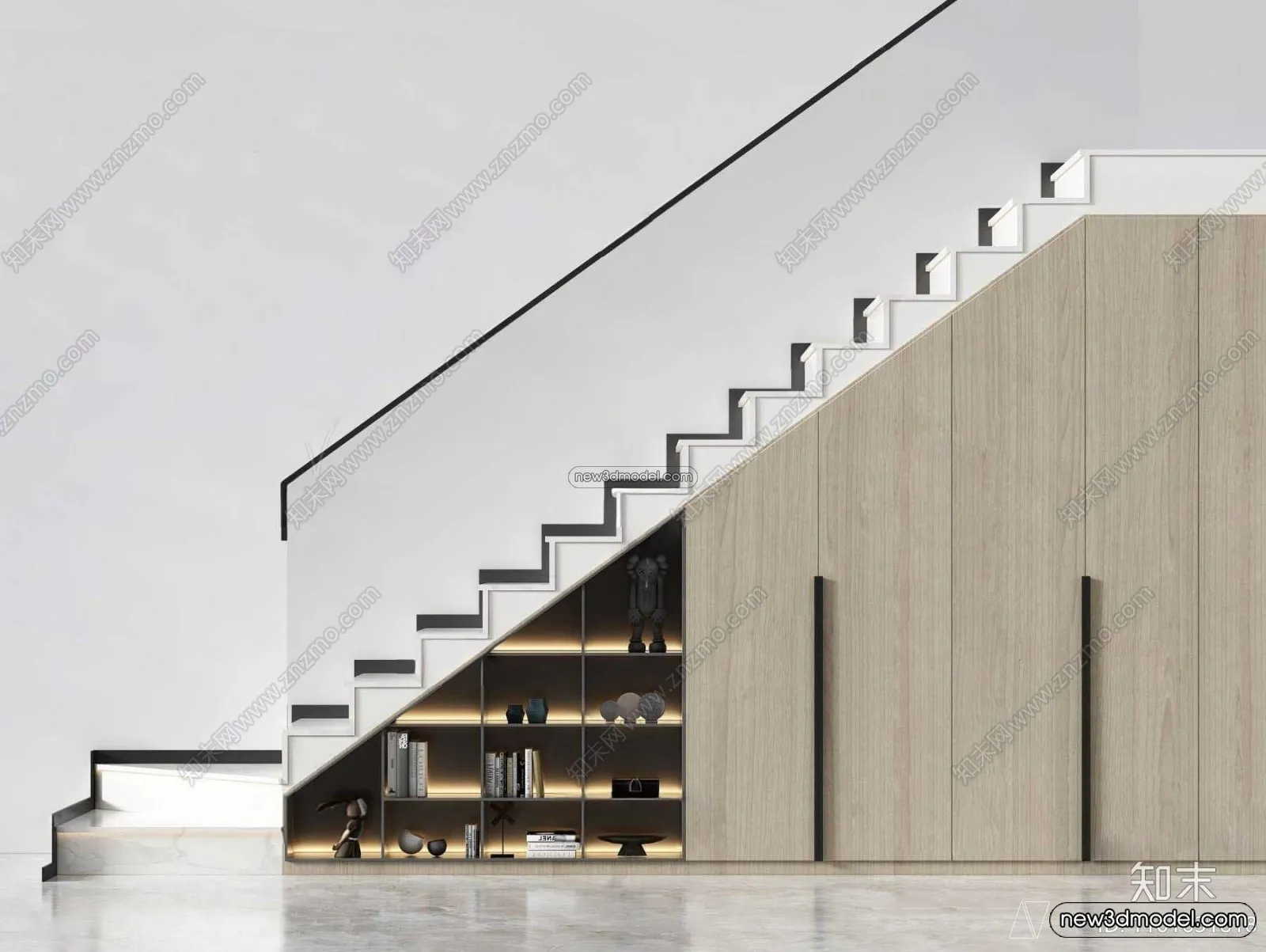 Staircase Decoration - 3D Interior Scene - 3D Models - 073