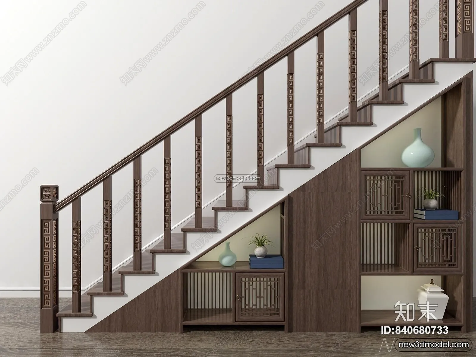 Staircase Decoration - 3D Interior Scene - 3D Models - 074