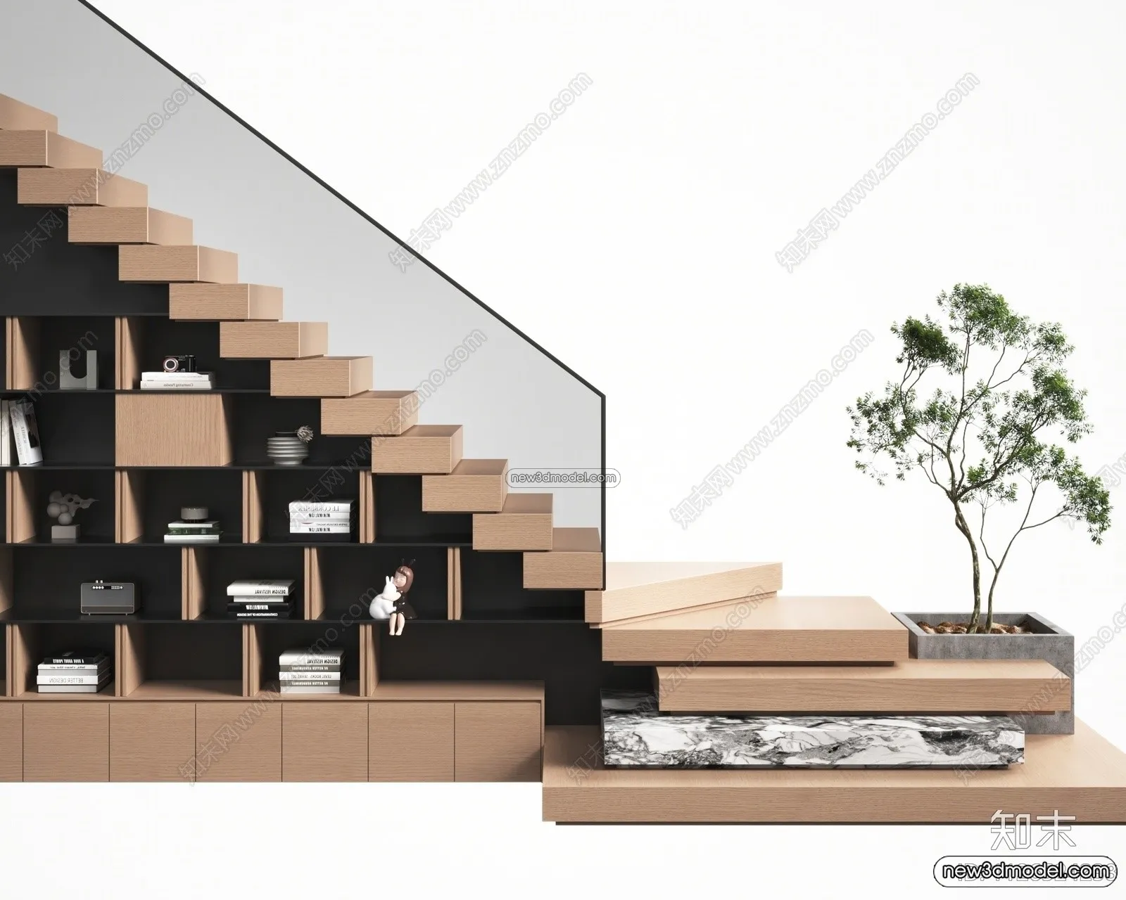 Staircase Decoration - 3D Interior Scene - 3D Models - 077