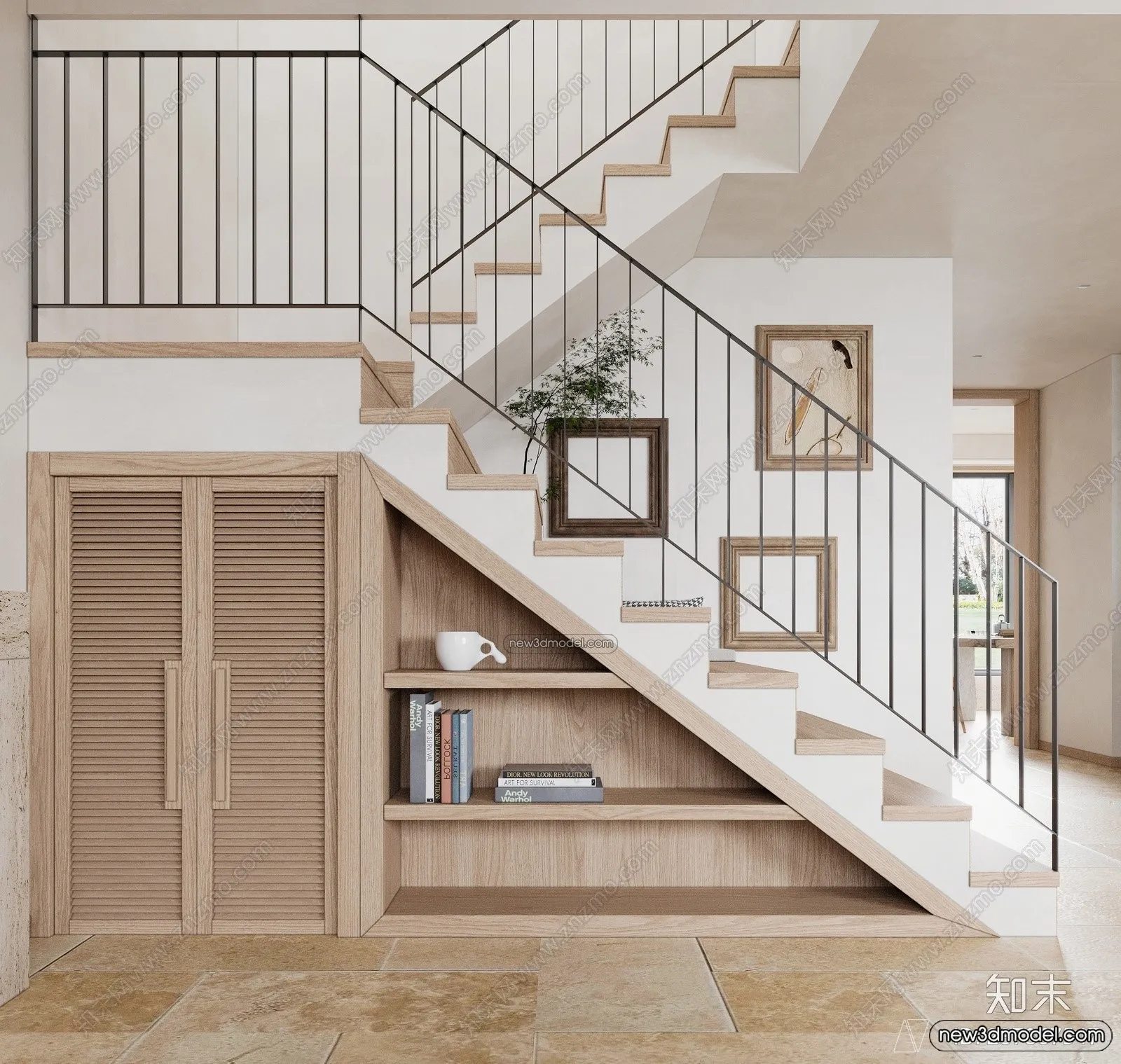 Staircase Decoration - 3D Interior Scene - 3D Models - 080