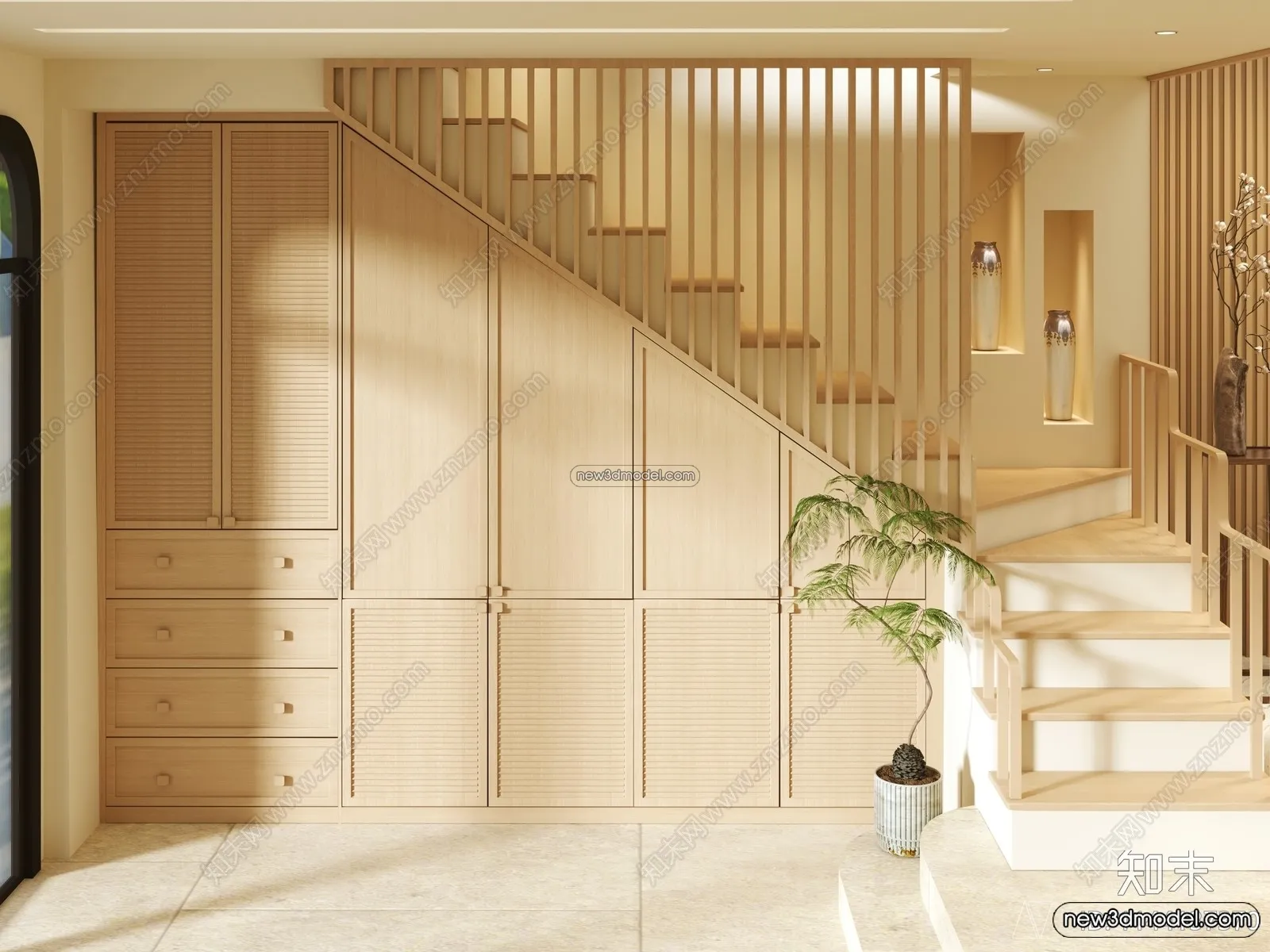 Staircase Decoration - 3D Interior Scene - 3D Models - 082