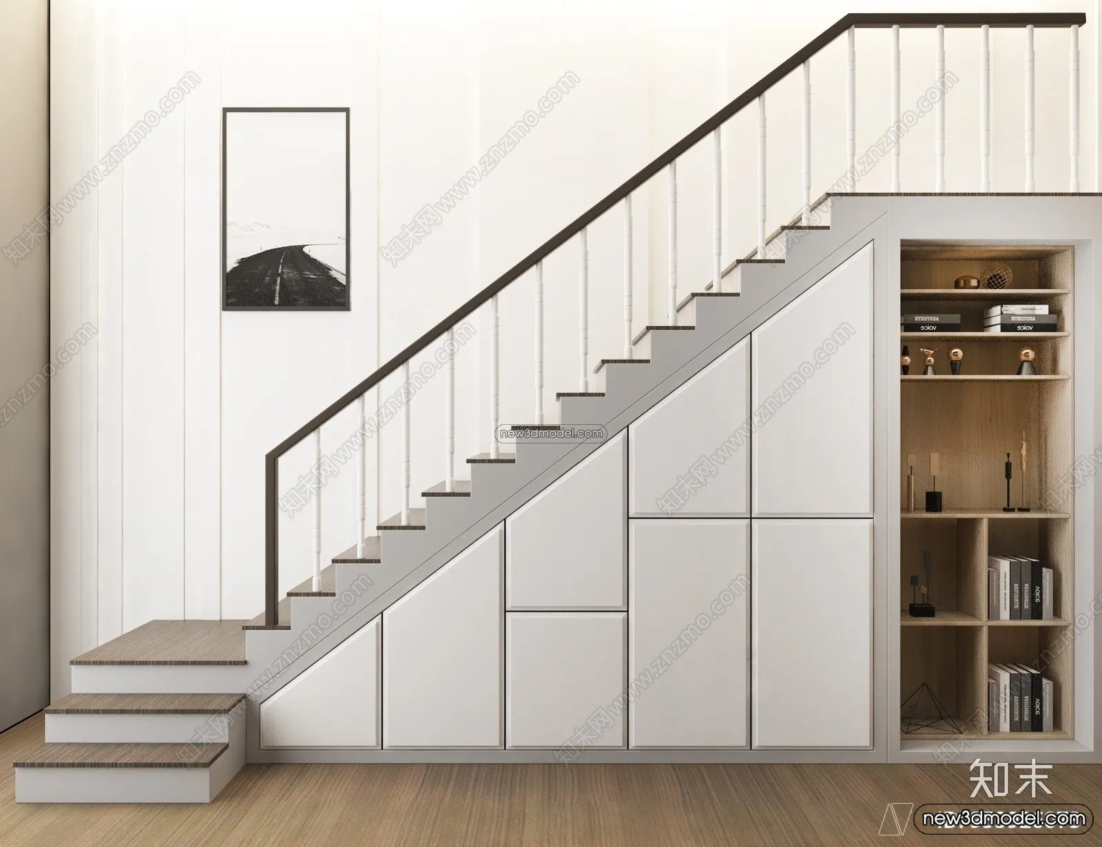 Staircase Decoration - 3D Interior Scene - 3D Models - 083