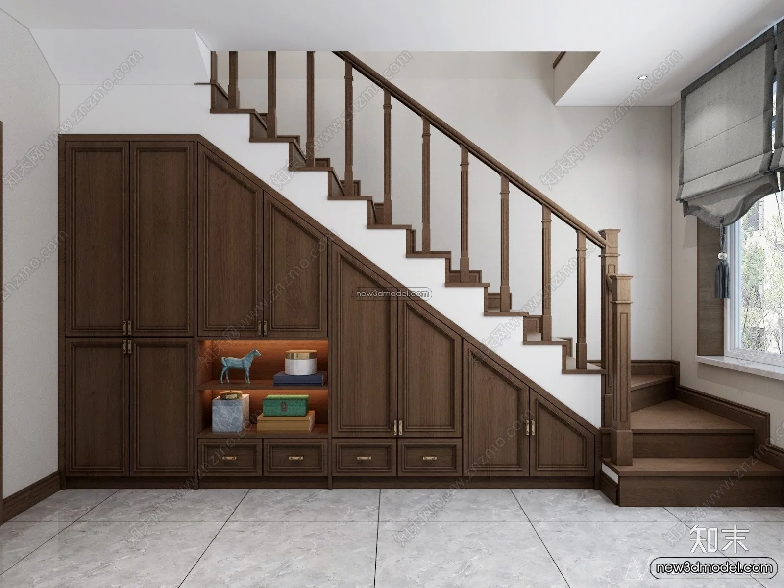Staircase Decoration - 3D Interior Scene - 3D Models - 084