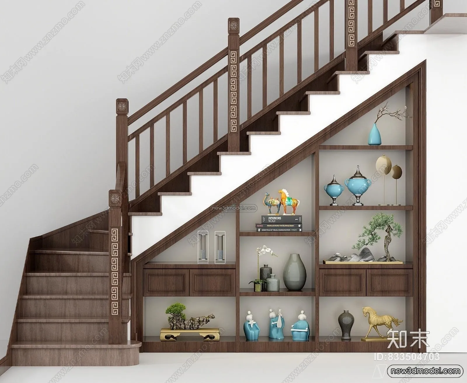 Staircase Decoration - 3D Interior Scene - 3D Models - 085