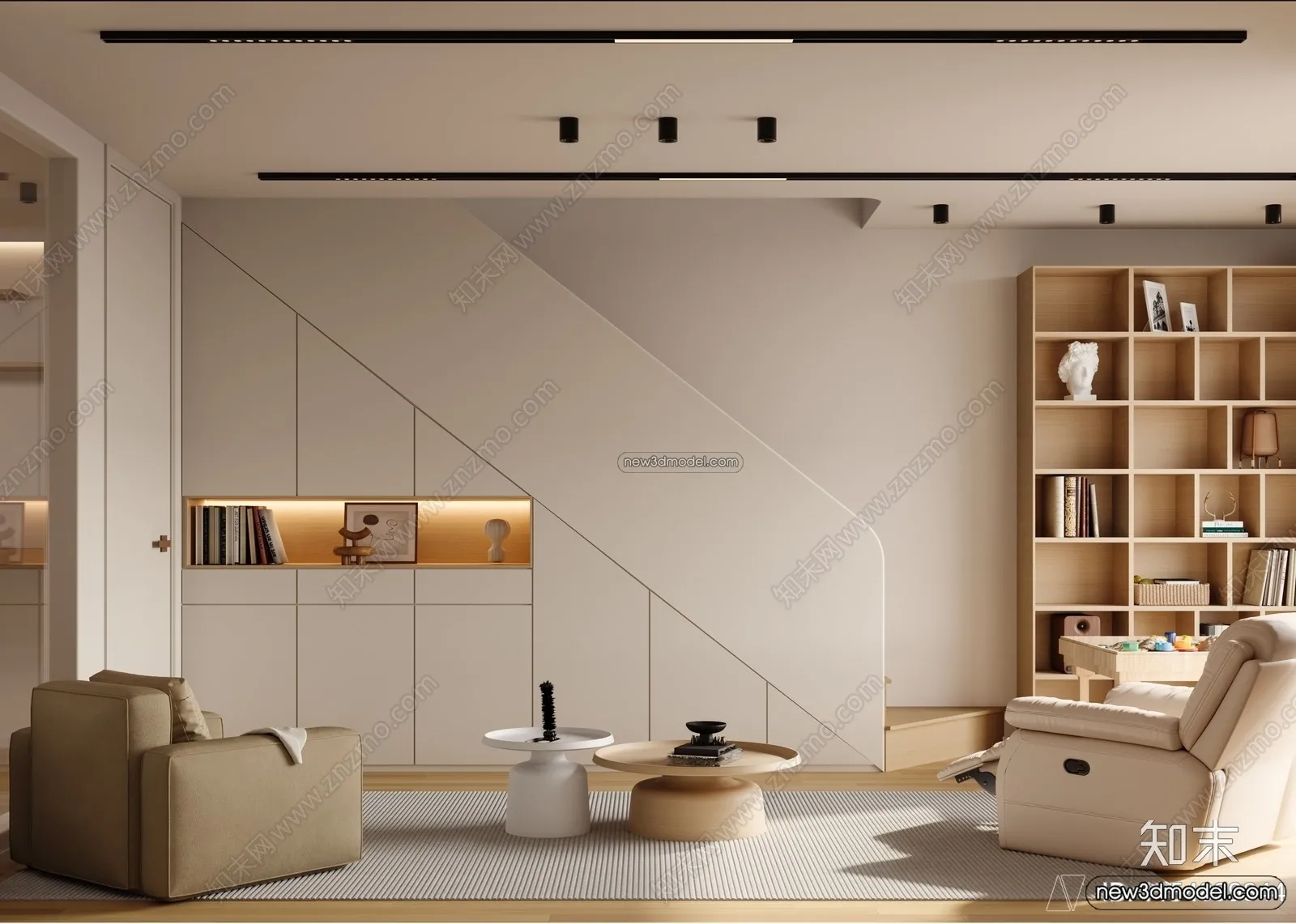 Staircase Decoration - 3D Interior Scene - 3D Models - 094