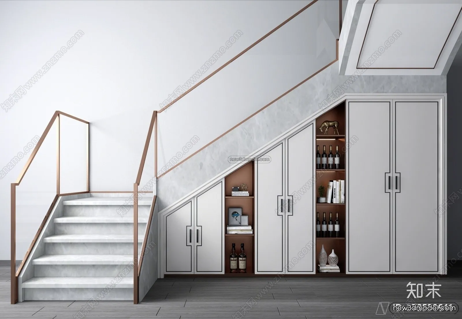 Staircase Decoration - 3D Interior Scene - 3D Models - 096