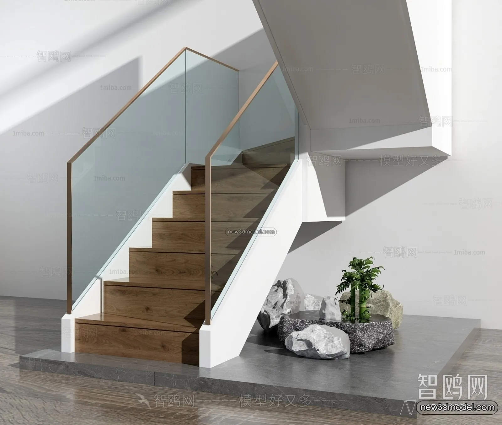 Staircase Decoration - 3D Interior Scene - 3D Models - 110