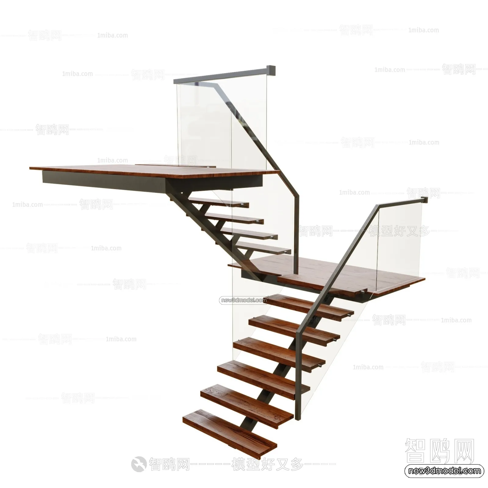 Staircase Decoration - 3D Interior Scene - 3D Models - 111