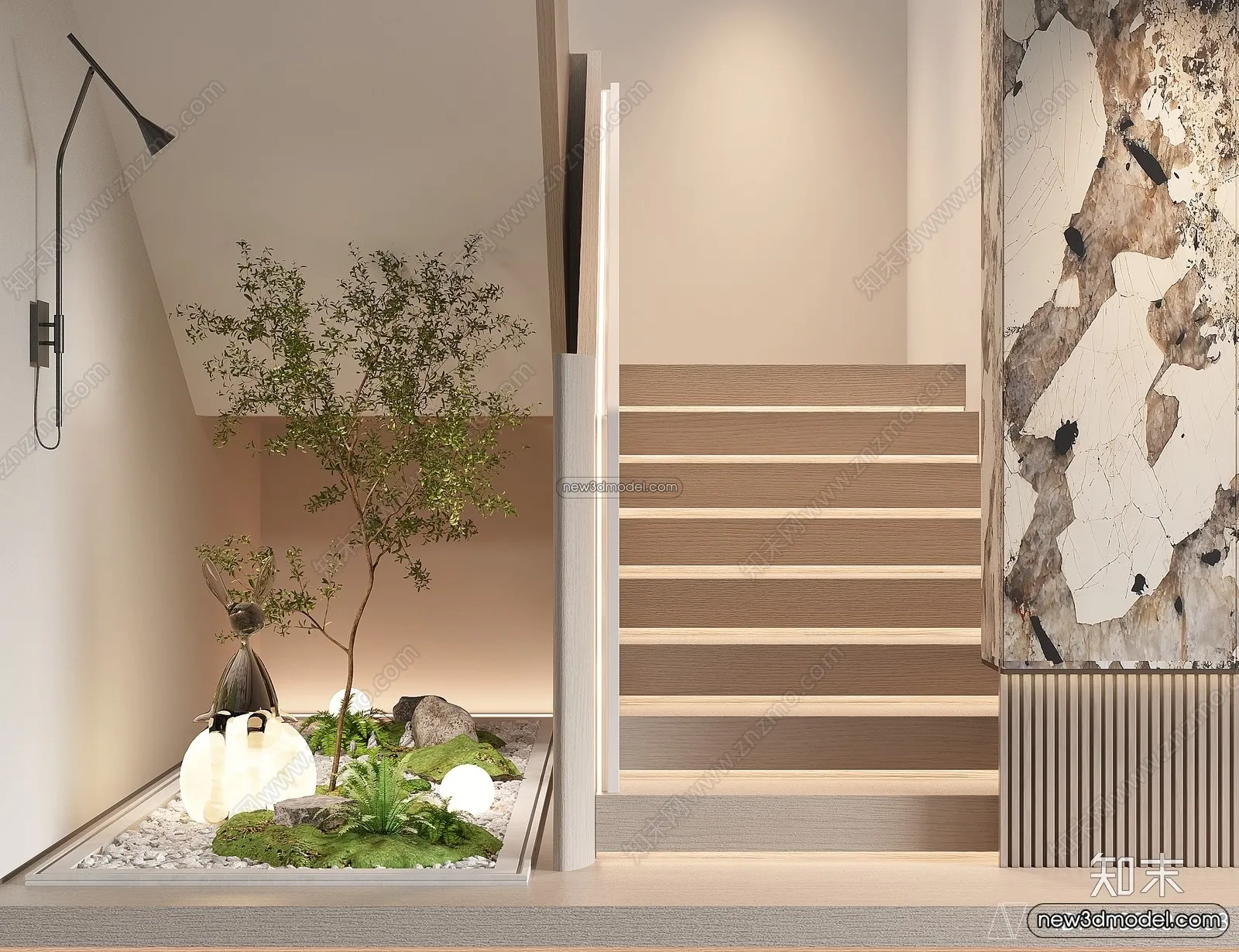 Staircase Decoration - 3D Interior Scene - 3D Models - 113