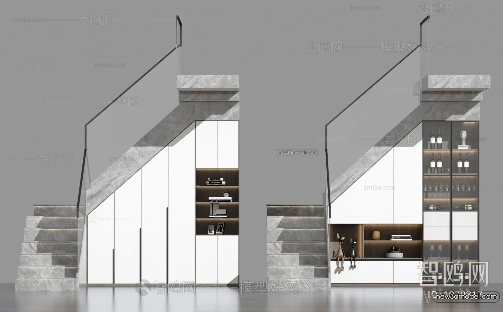 Staircase Decoration - 3D Interior Scene - 3D Models - 115