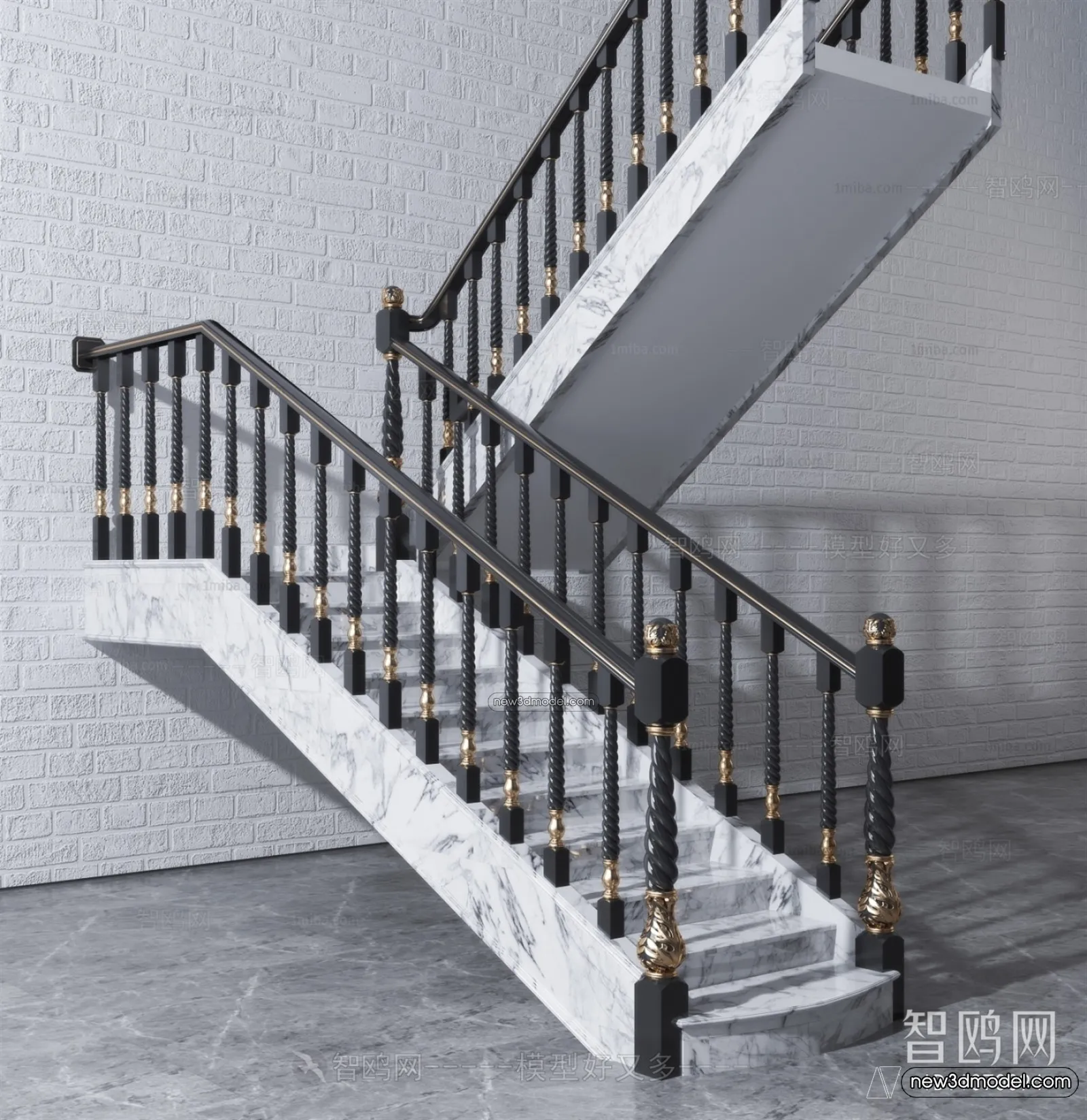 Staircase Decoration - 3D Interior Scene - 3D Models - 116