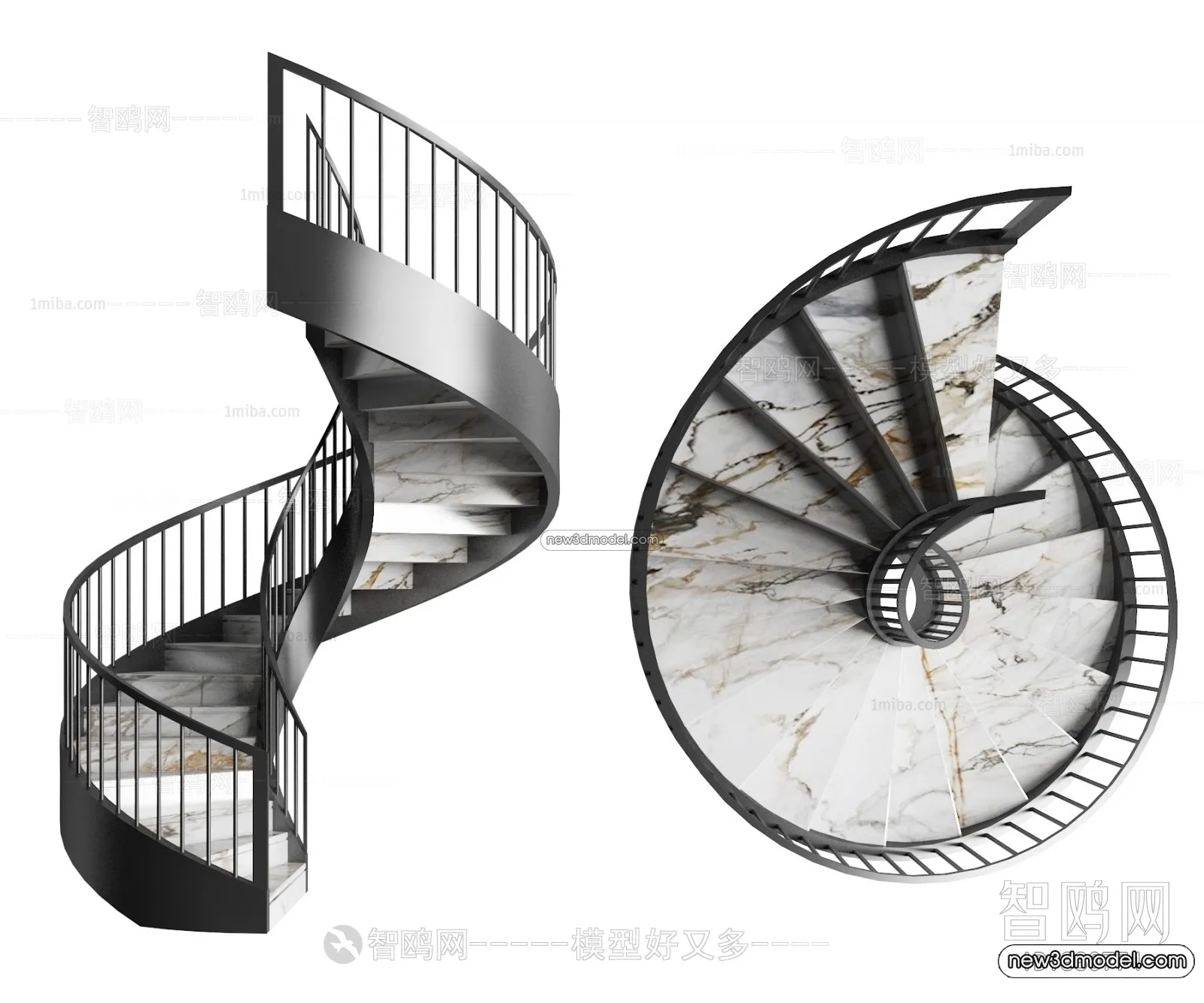 Staircase Decoration - 3D Interior Scene - 3D Models - 117