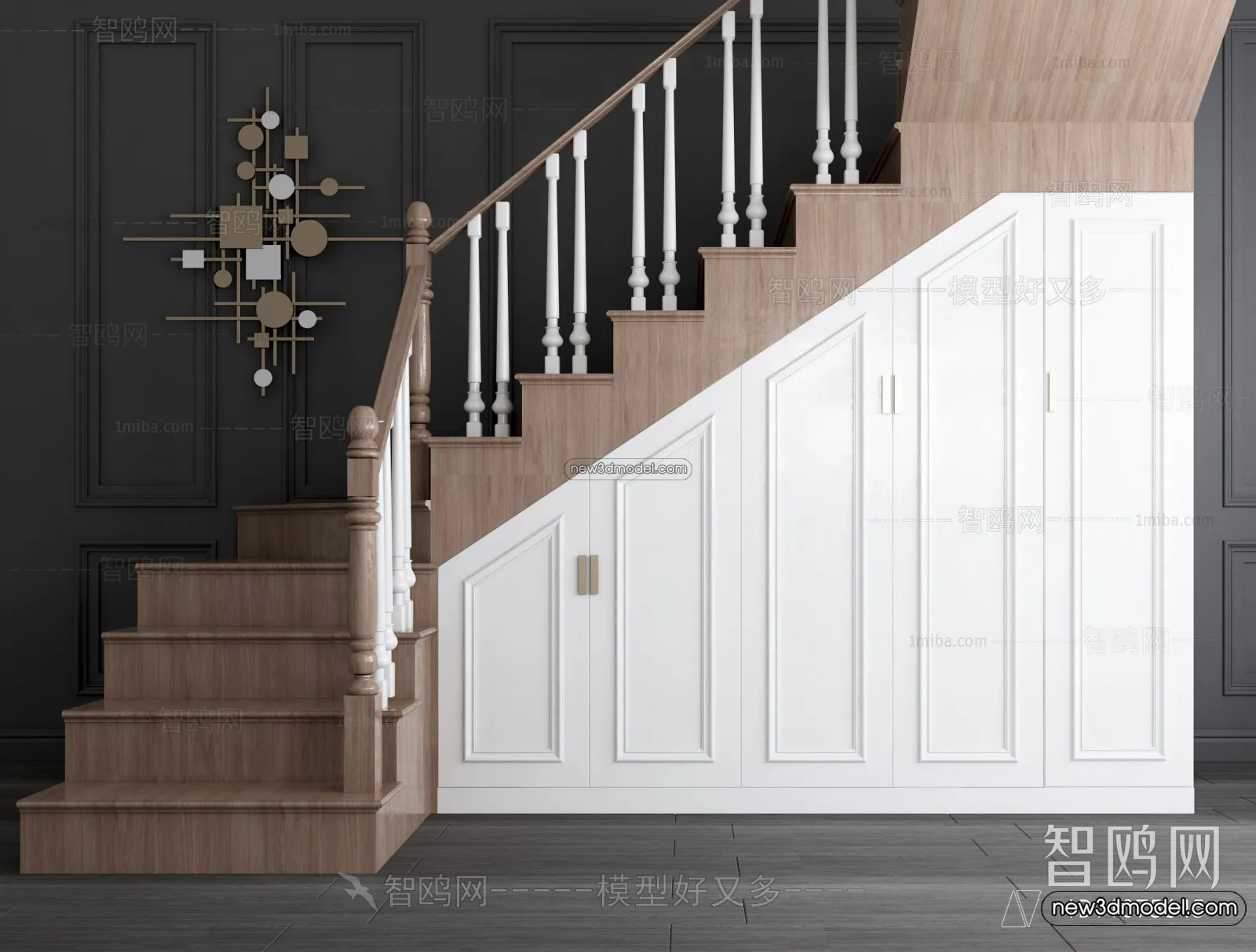 Staircase Decoration - 3D Interior Scene - 3D Models - 118