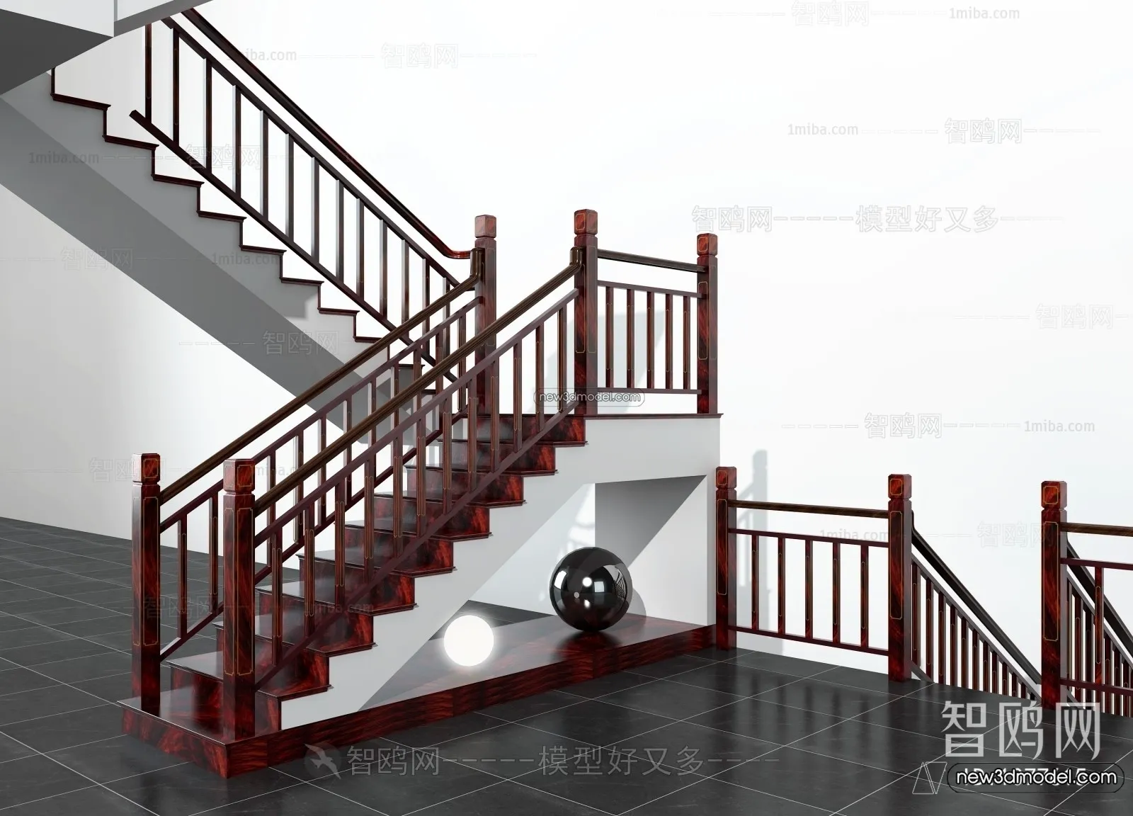 Staircase Decoration - 3D Interior Scene - 3D Models - 127