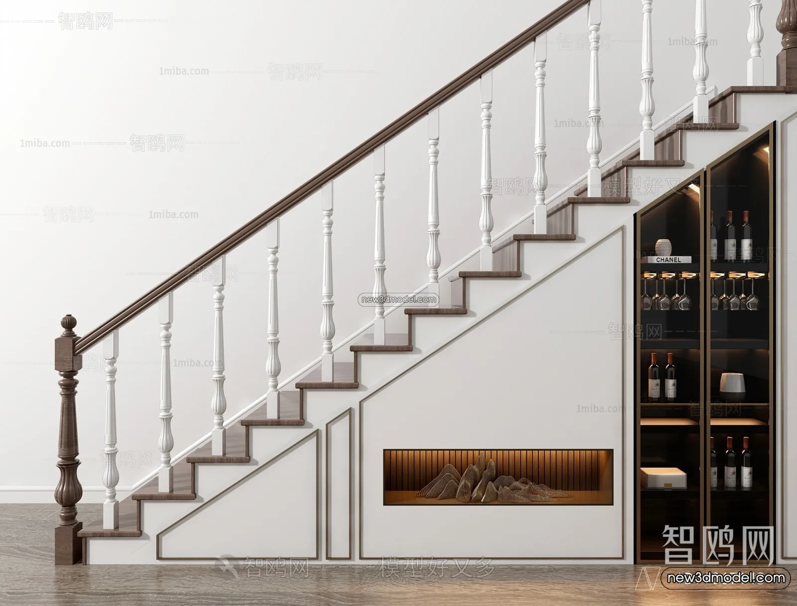 Staircase Decoration - 3D Interior Scene - 3D Models - 130