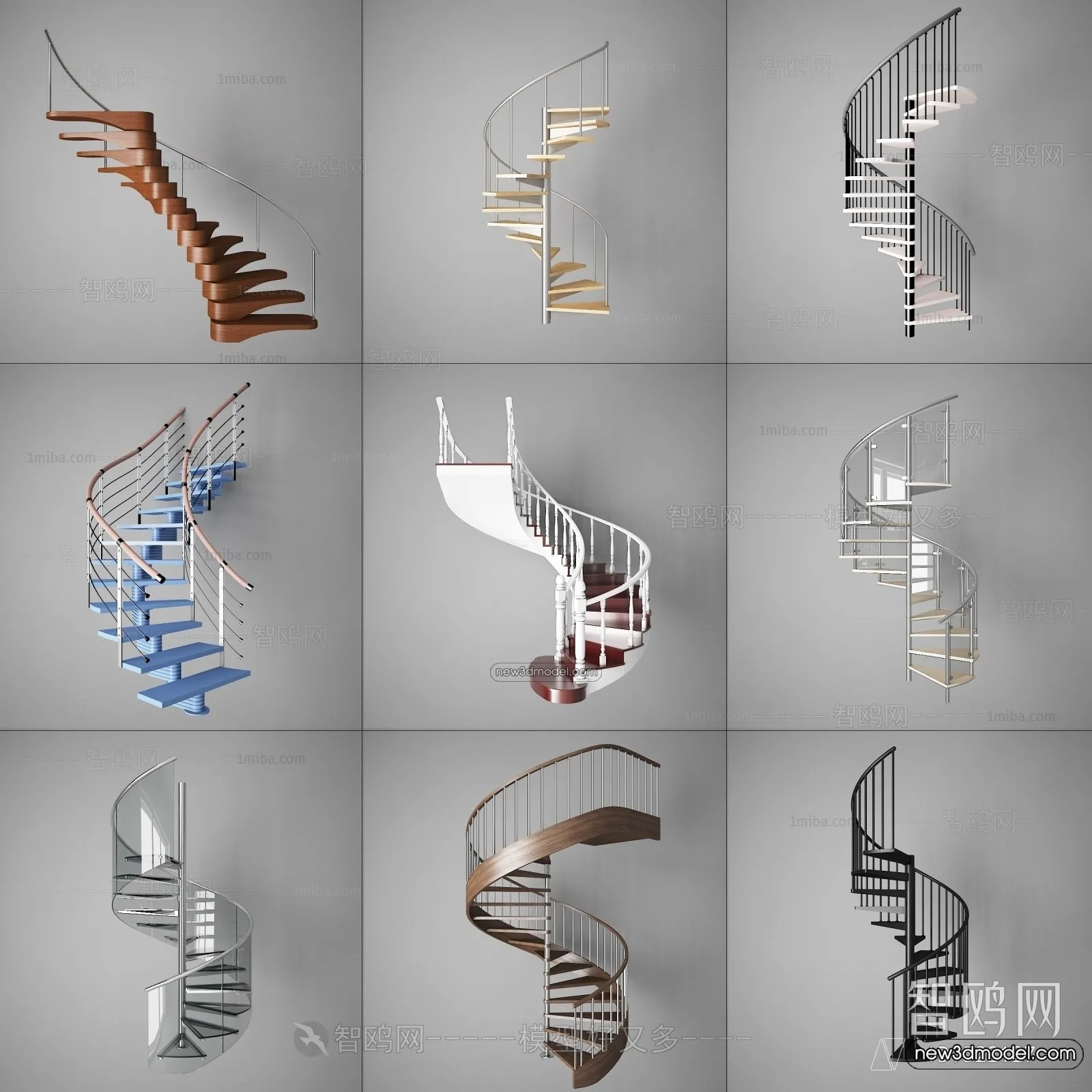 Staircase Decoration - 3D Interior Scene - 3D Models - 133