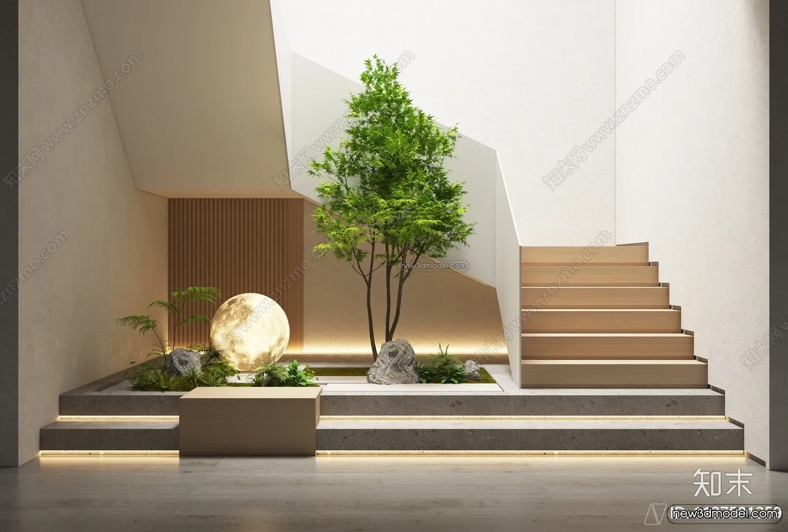 Staircase Decoration - 3D Interior Scene - 3D Models - 137