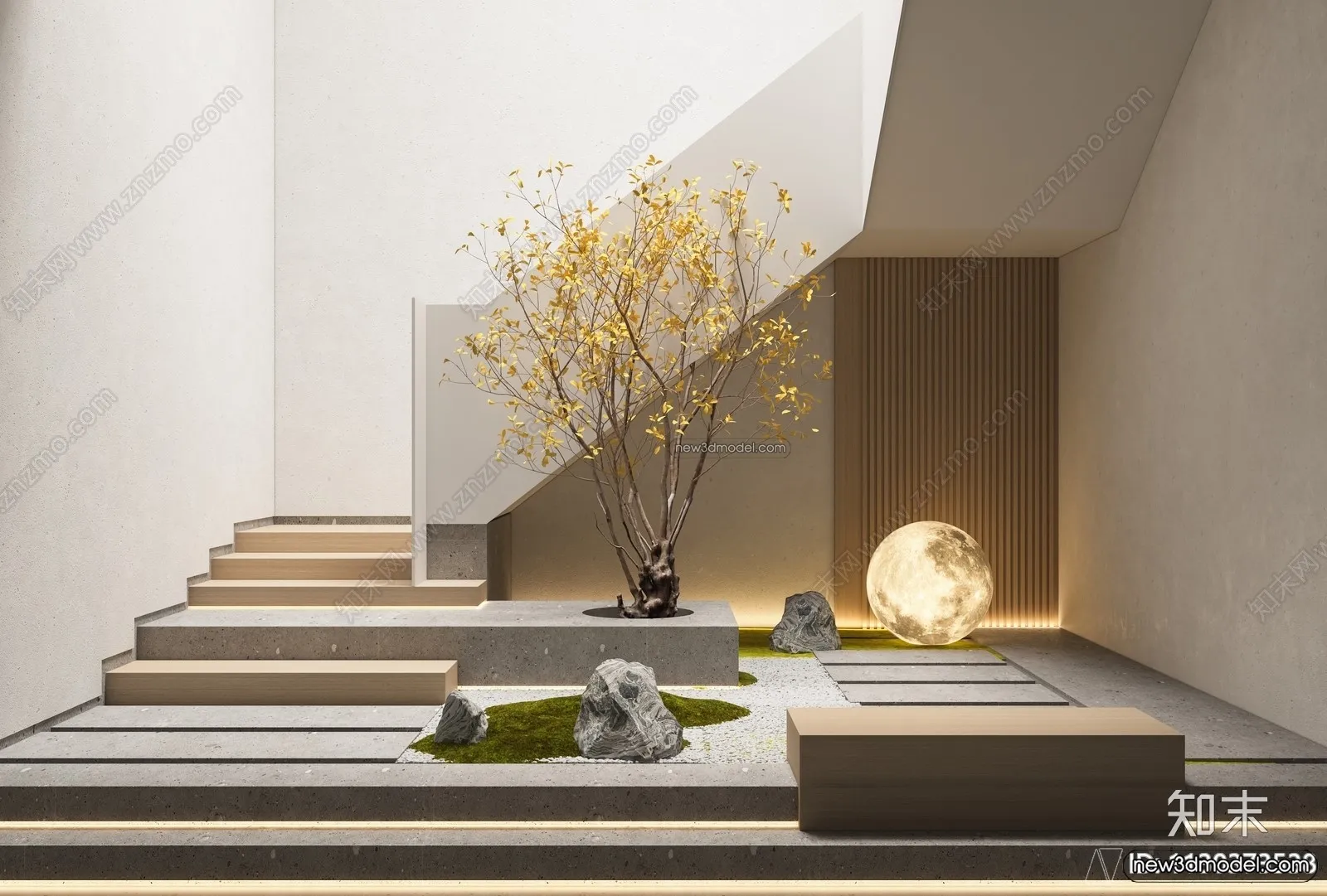 Staircase Decoration - 3D Interior Scene - 3D Models - 138