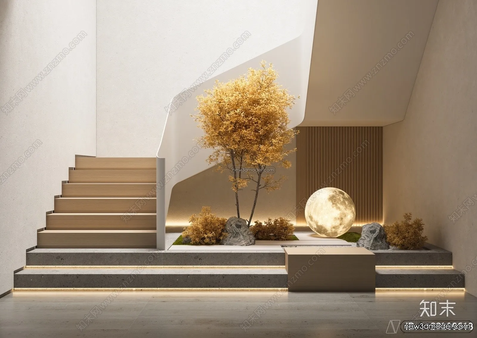 Staircase Decoration - 3D Interior Scene - 3D Models - 139
